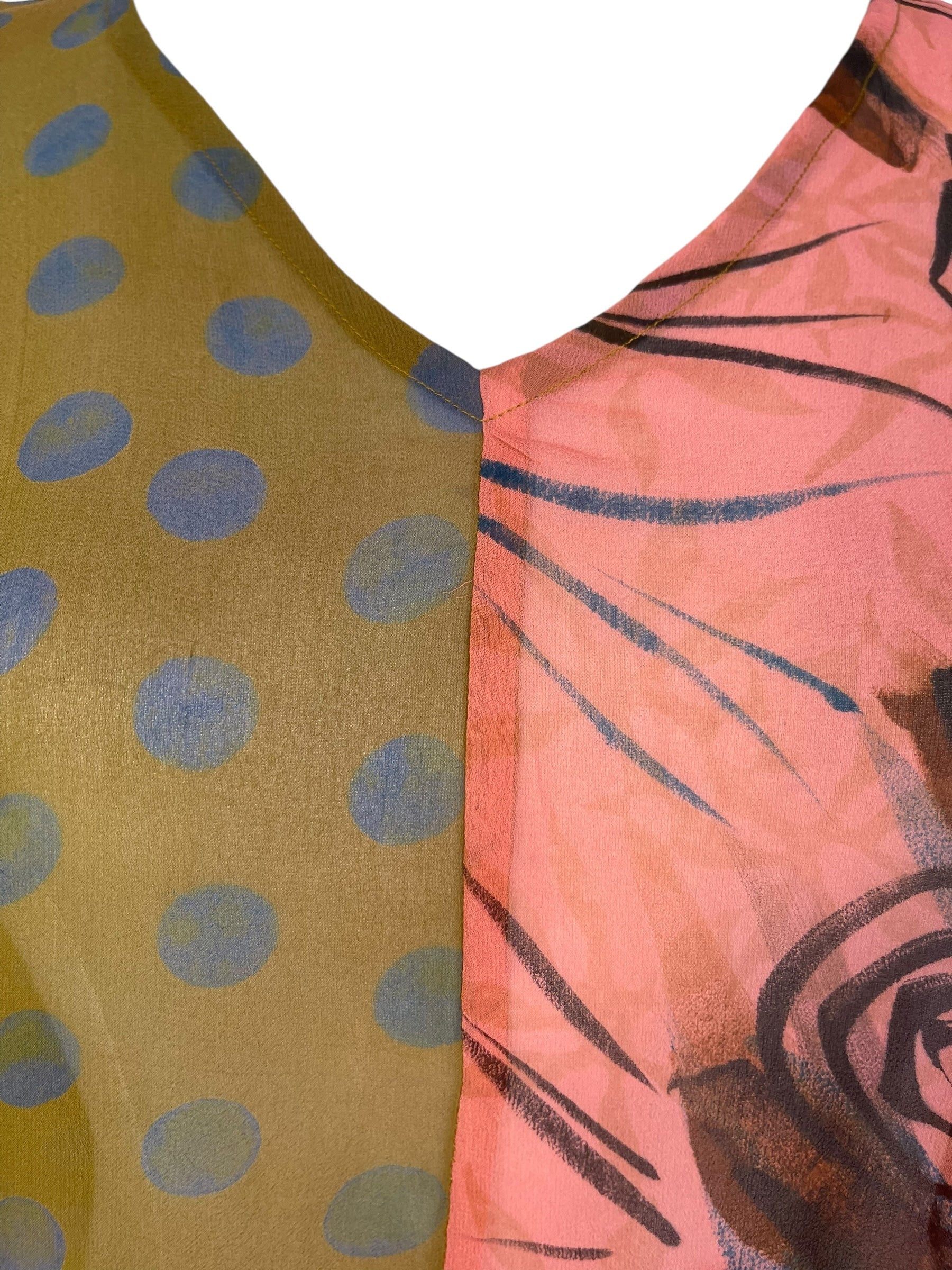 PRG7567 Sheer Avatar Pure Silk Waterfall Top