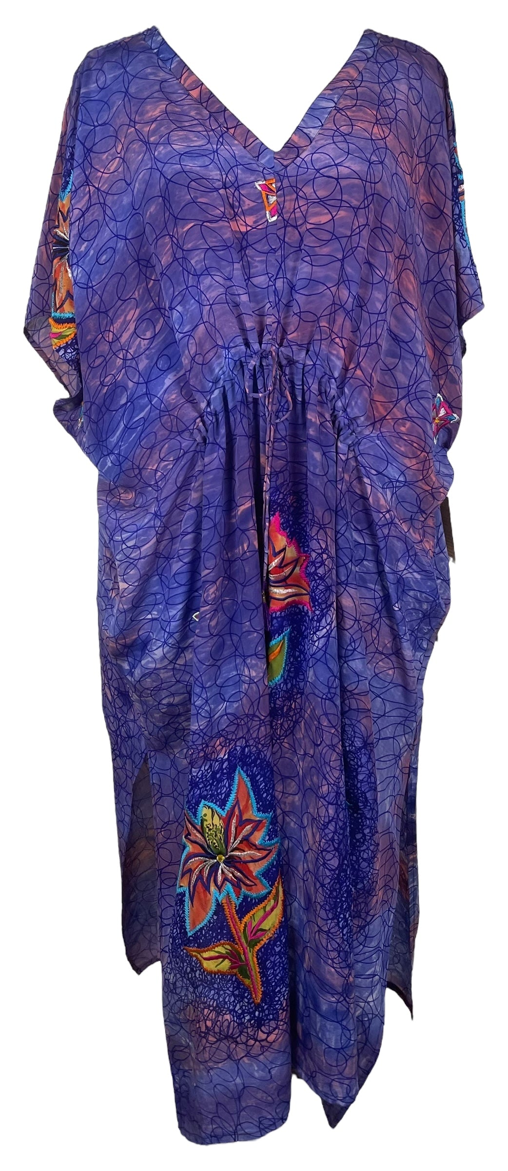 PRC6775 Wabi Sabi Pure Silk Maxi Kaftan