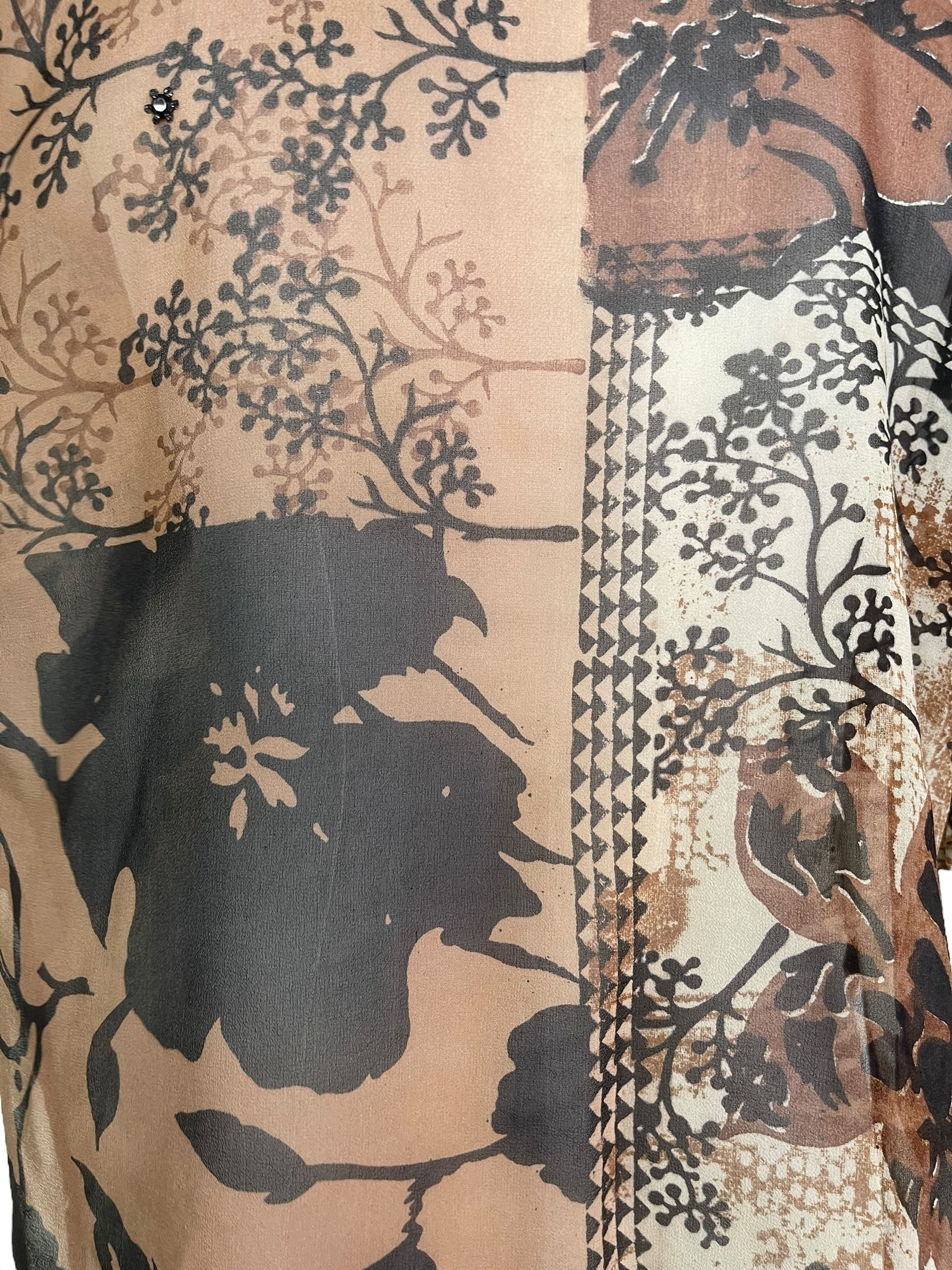 PRG7580 Sheer Avatar Pure Silk Side Slit Top