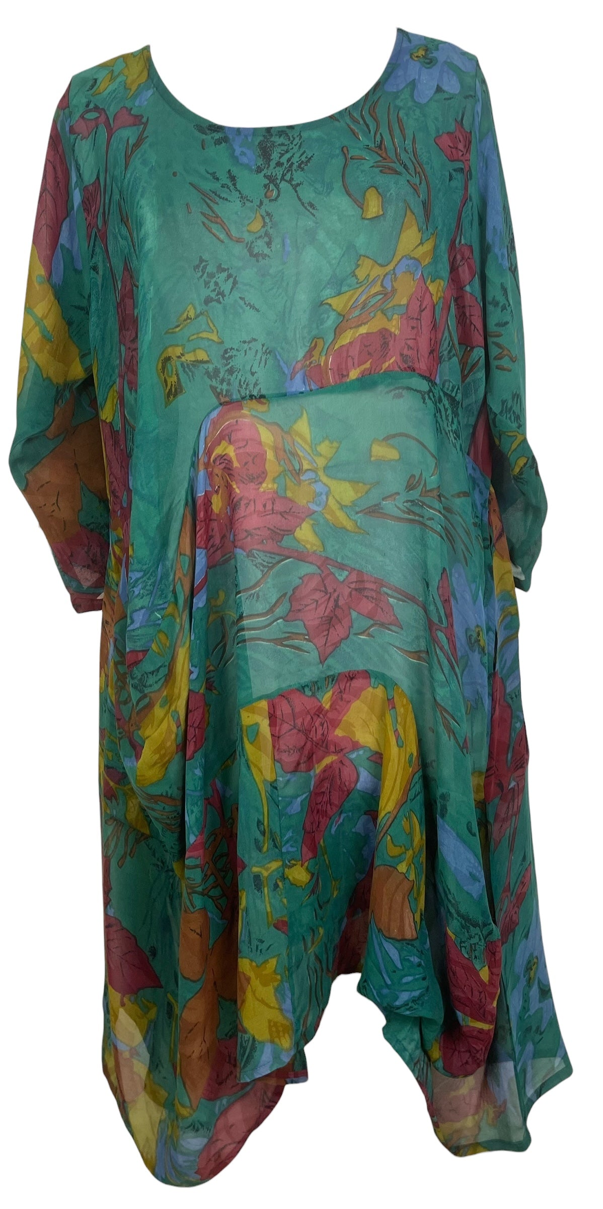 PREVIEW PRG8437 Sheer Wabi Sabi Sculptural Silk Long Tunic Dress