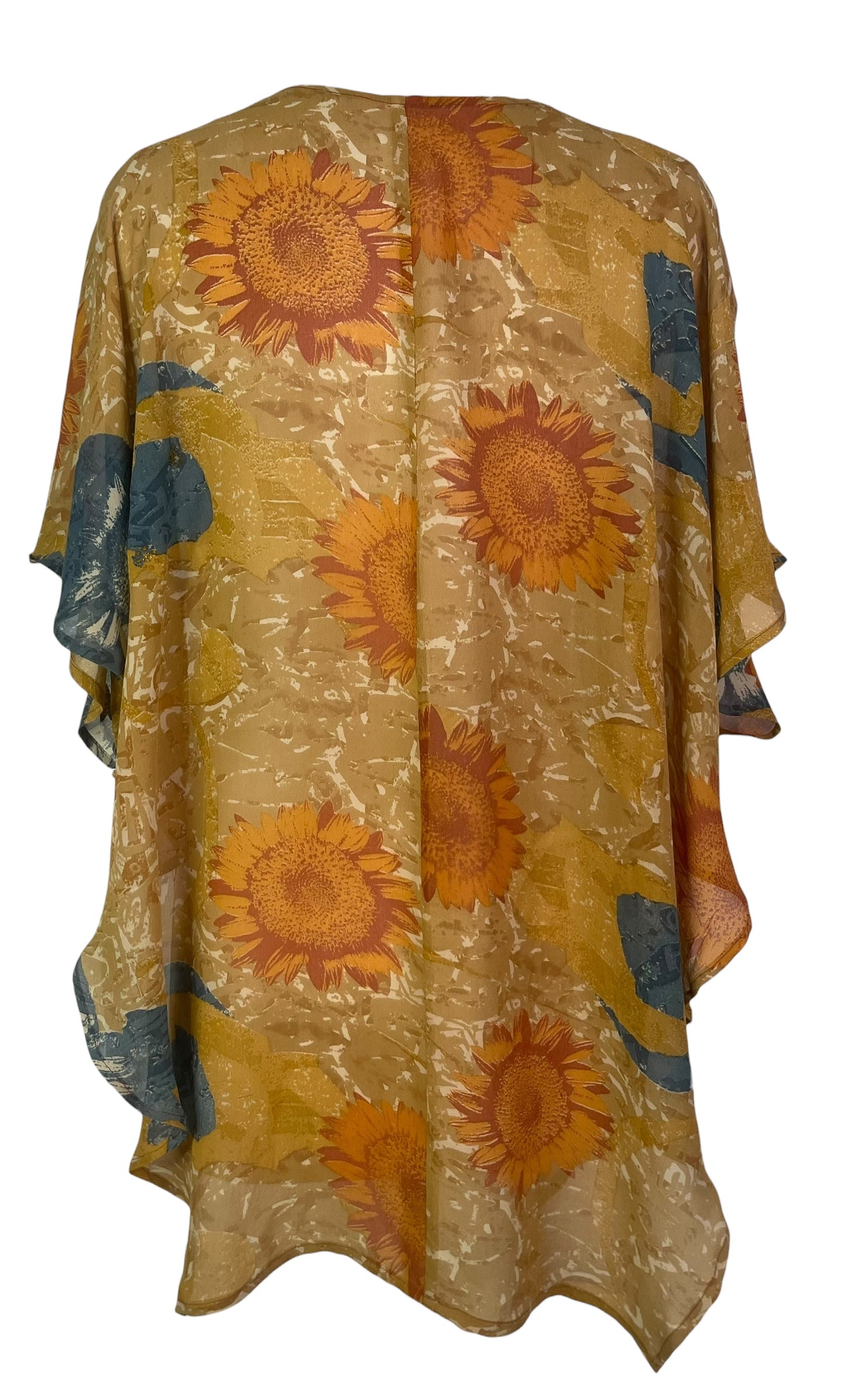 PREVIEW PRG8603 Sheer Avatar Pure Silk Waterfall Top by FEBRUARY2026 – Handmade ethical Waterfall Top from sariKNOTsari using upcycled silk. Designed in Canada for travel and slow fashion, loved from Toronto to LA to Sydney.