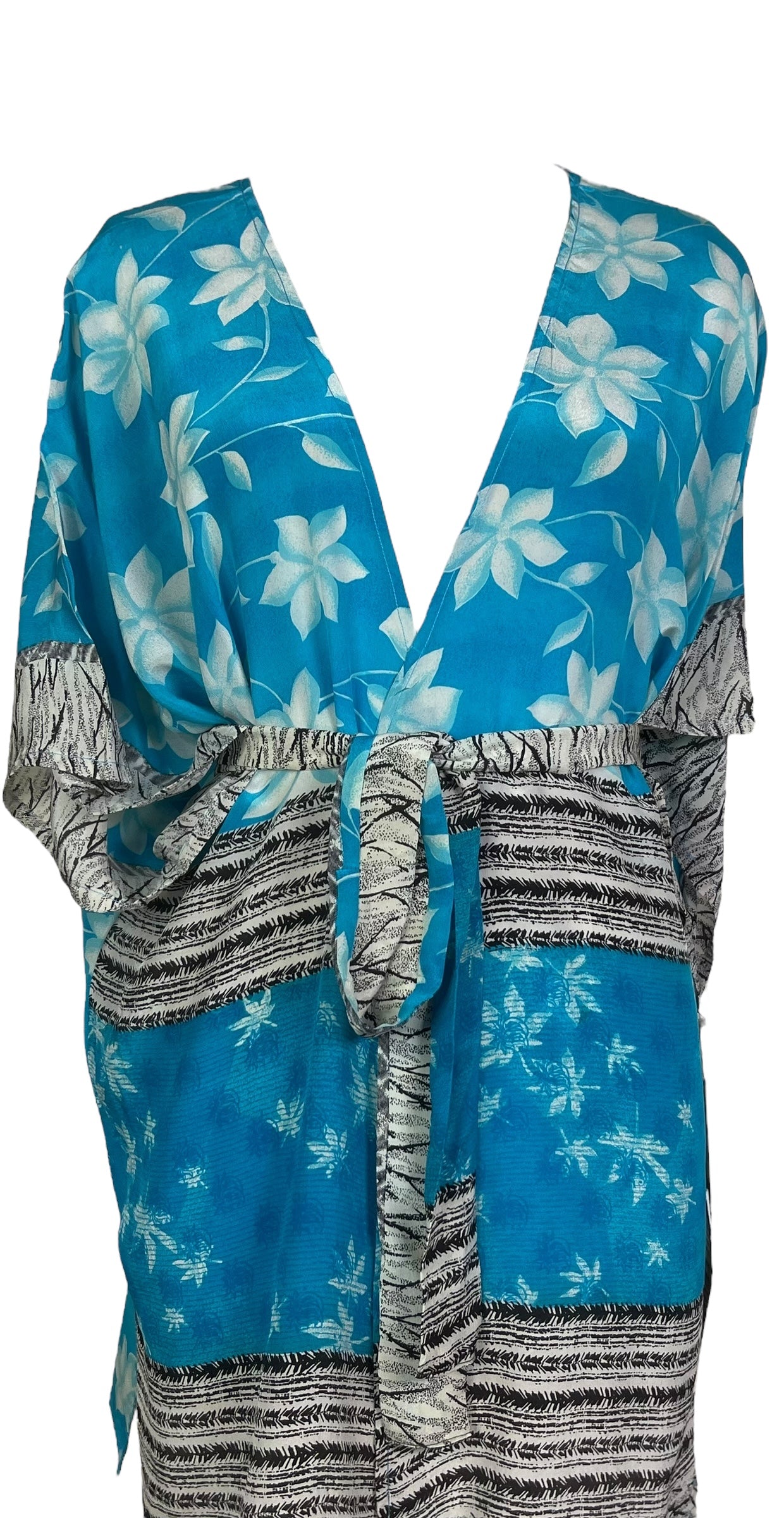 PRC7507 Wabi Sabi Pure Silk Kimono-Sleeved Jacket with Belt