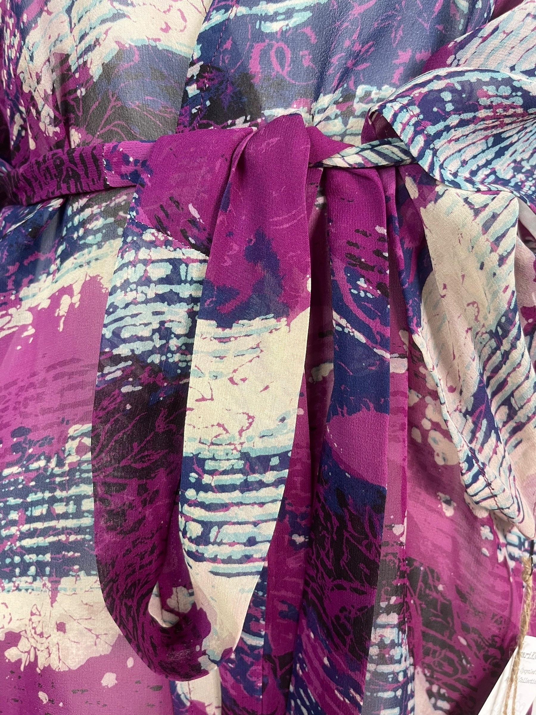 PRG7880 Sheer Avatar Pure Silk Kimono-Sleeved Jacket with Belt