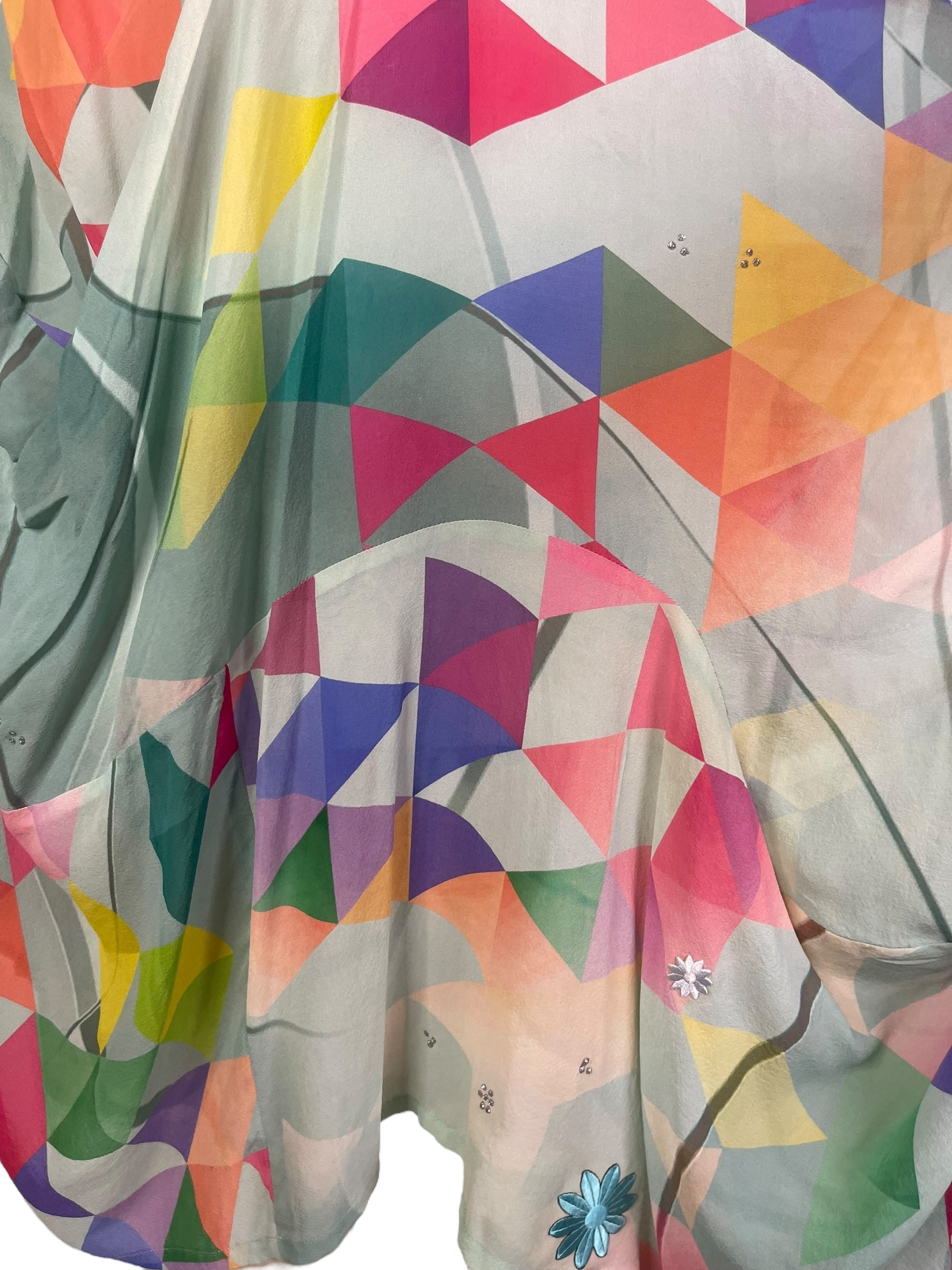 PRG7833 Sheer Avatar Pure Silk Sculptural Long Tunic Dress