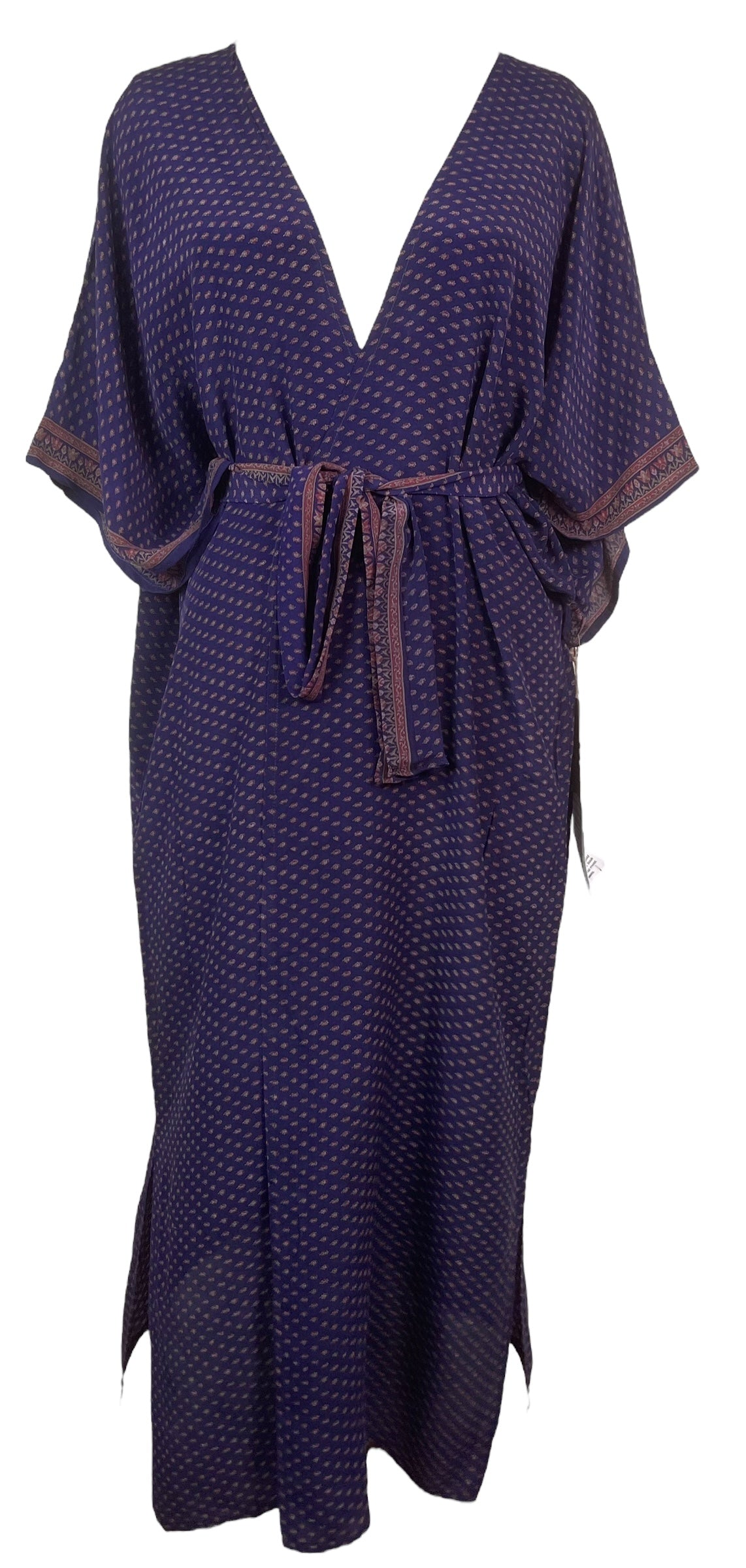 PRC7725 Wabi Sabi Pure Silk Kimono Sleeved Duster with Belt