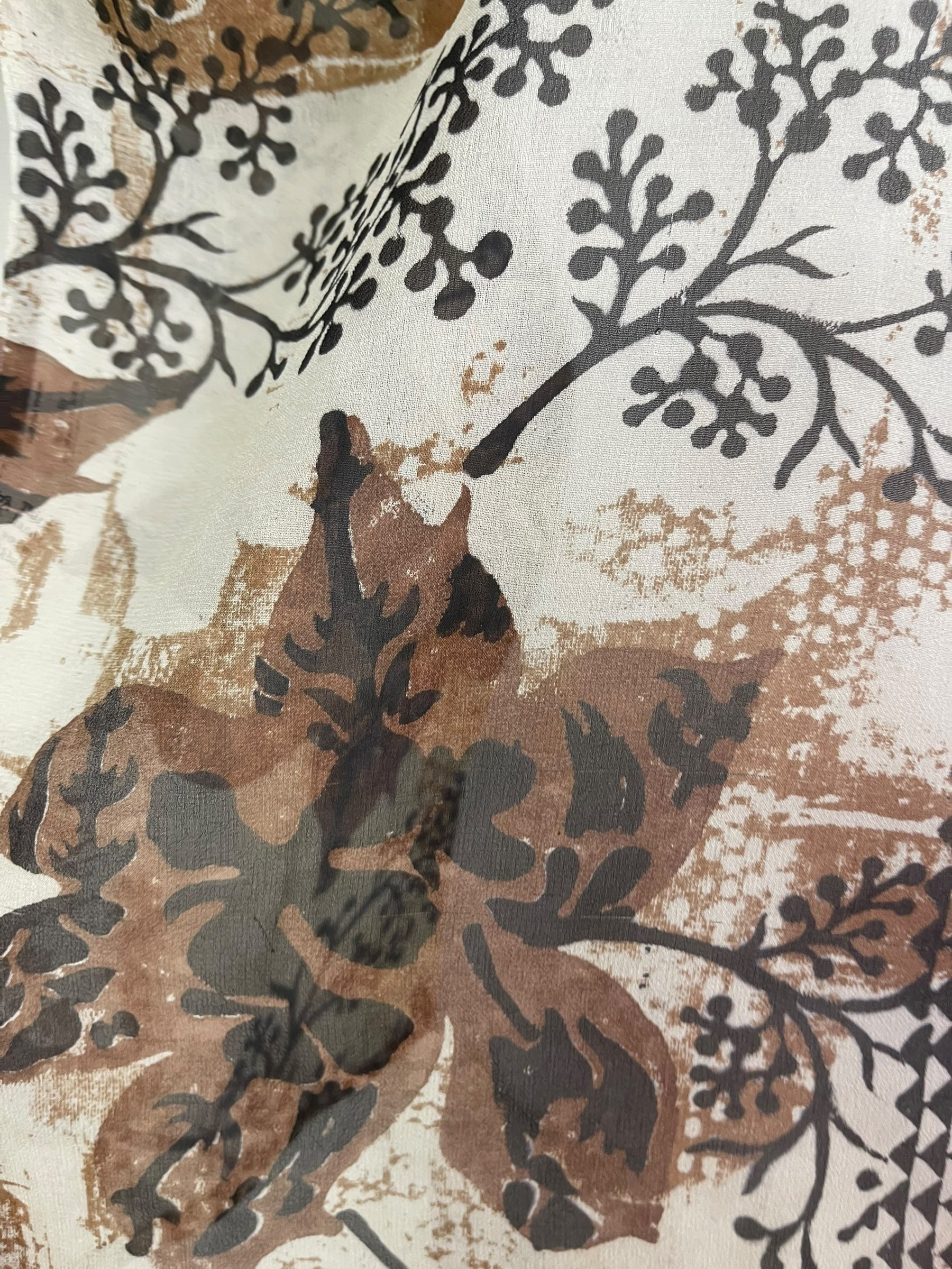 PRG7580 Sheer Avatar Pure Silk Side Slit Top