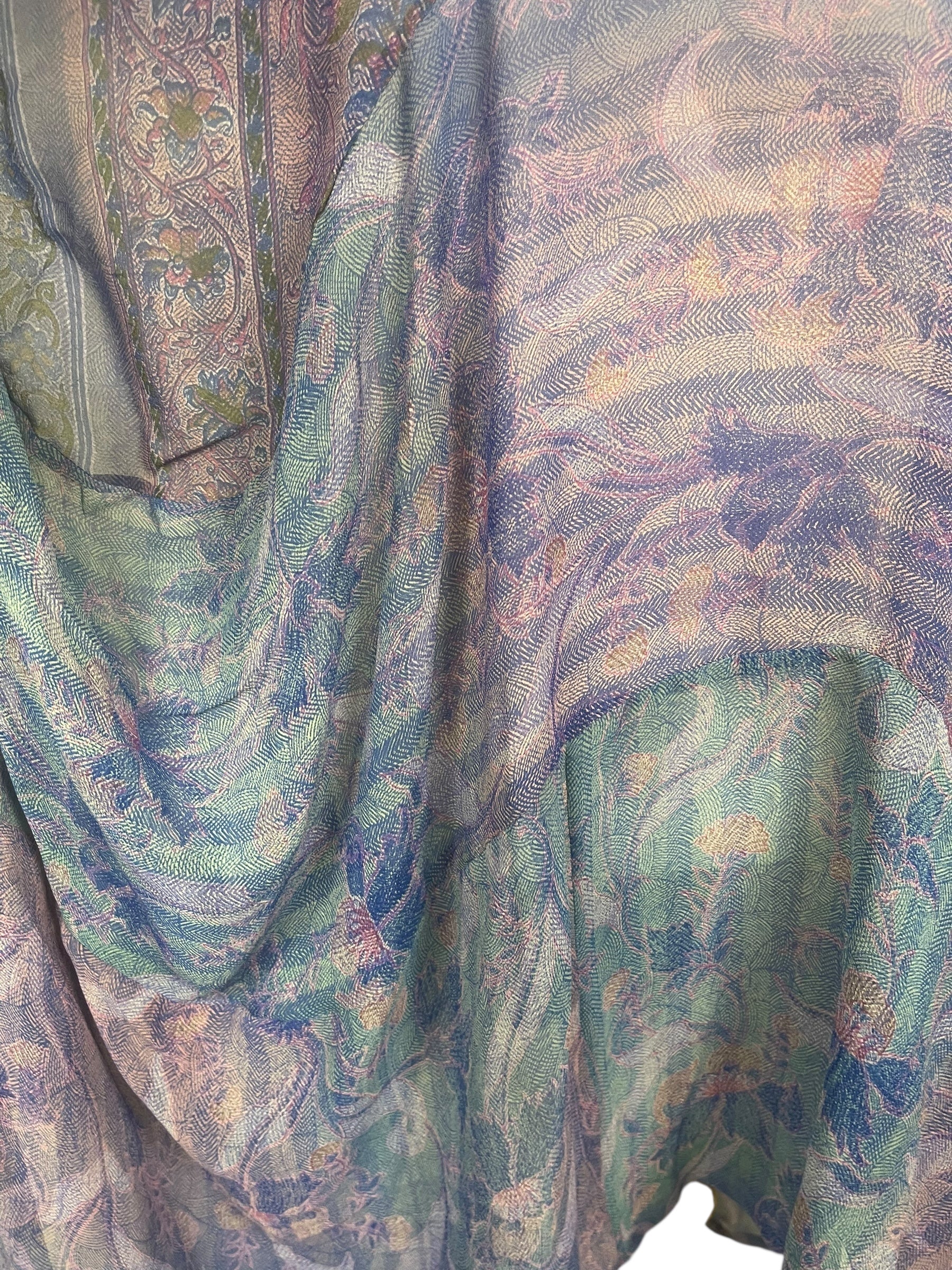 PRG8432 Sheer Avatar Pure Silk Sculptural Long Tunic Dress