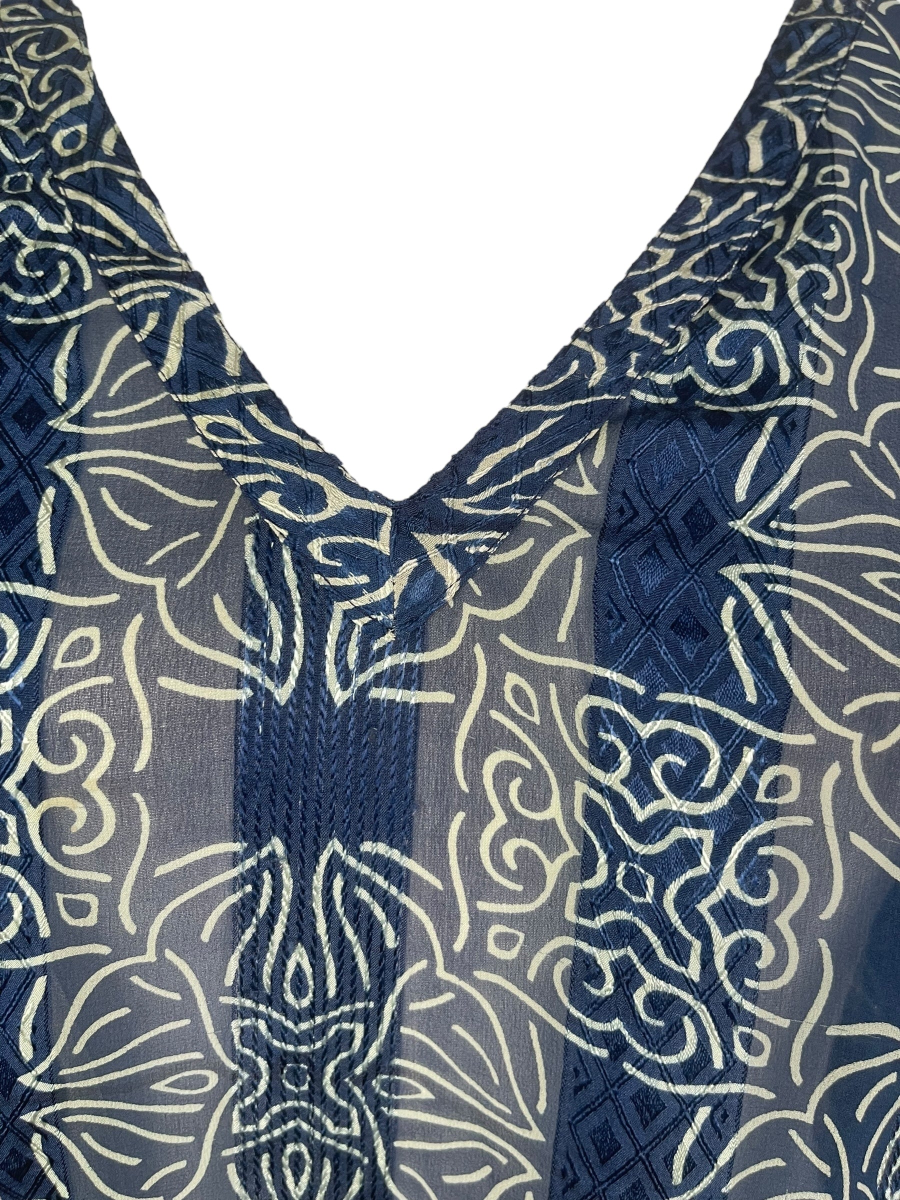 PRG8045 Sheer Avatar Pure Silk Long Tunic with Side Ties