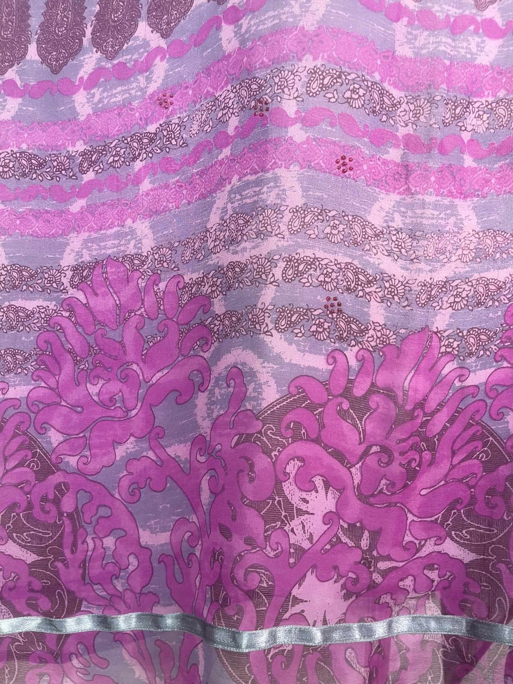 PRG8042 Sheer Wabi Sabi Pure Silk Short Kaftan Tunic With Slits