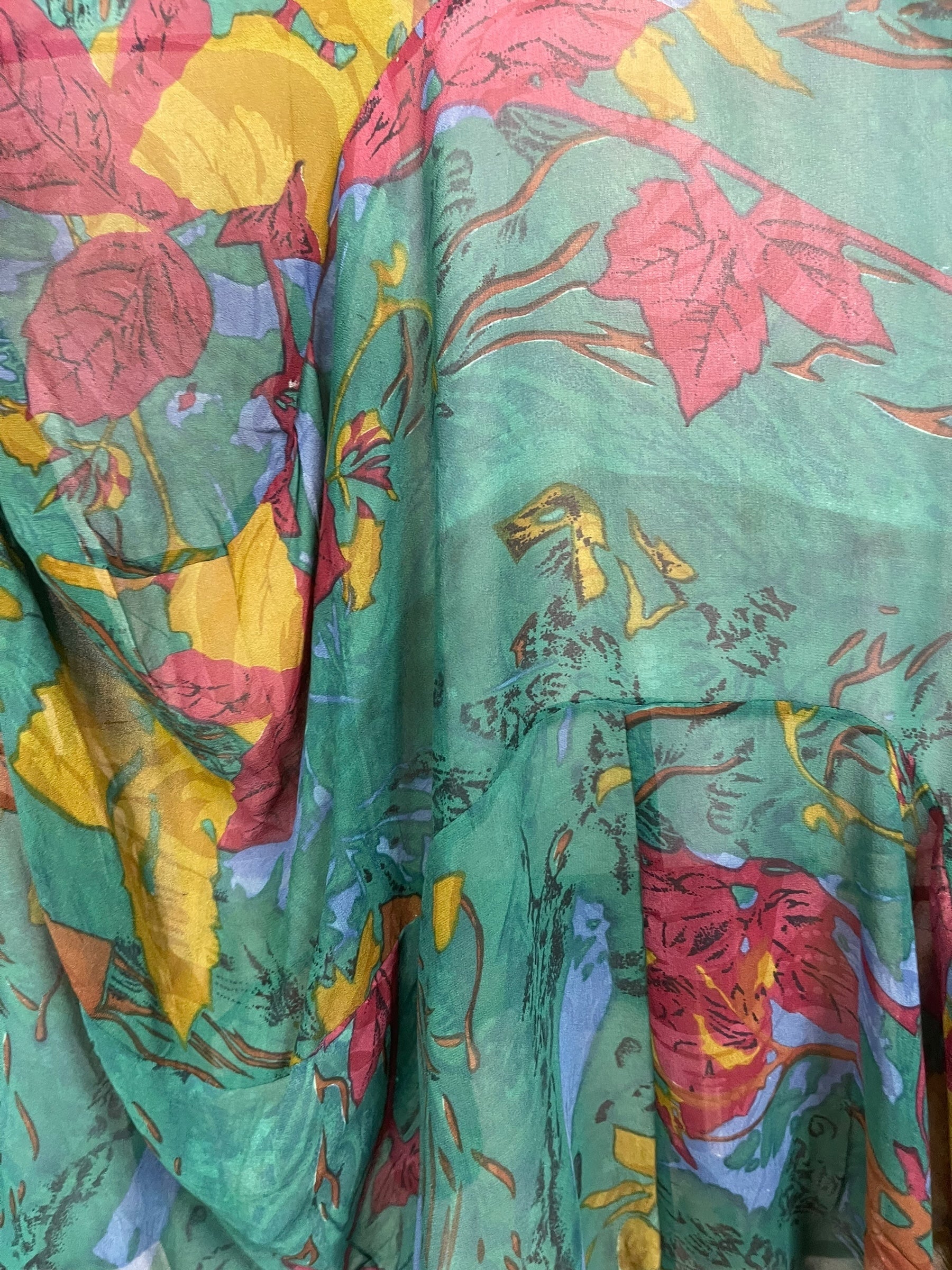 PRG8437 Sheer Wabi Sabi Sculptural Silk Long Tunic Dress