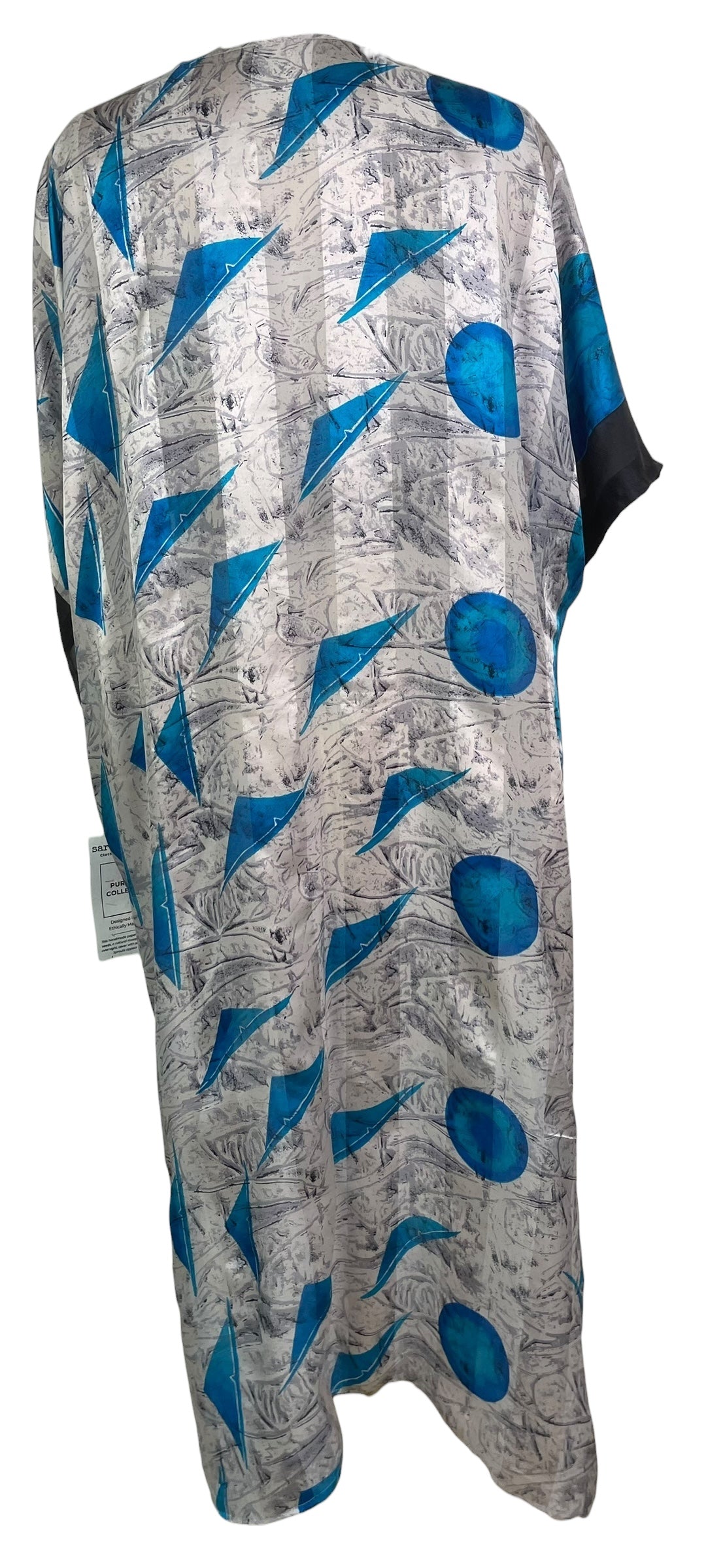 PREVIEW PRG8664A Sheer Avatar Long Pure Silk Kimono Sleeved Duster with Belt by MARCH2026 – Handmade ethical Long Kimono from sariKNOTsari using upcycled silk. Designed in Canada for travel and slow fashion, loved from Toronto to LA to Sydney.