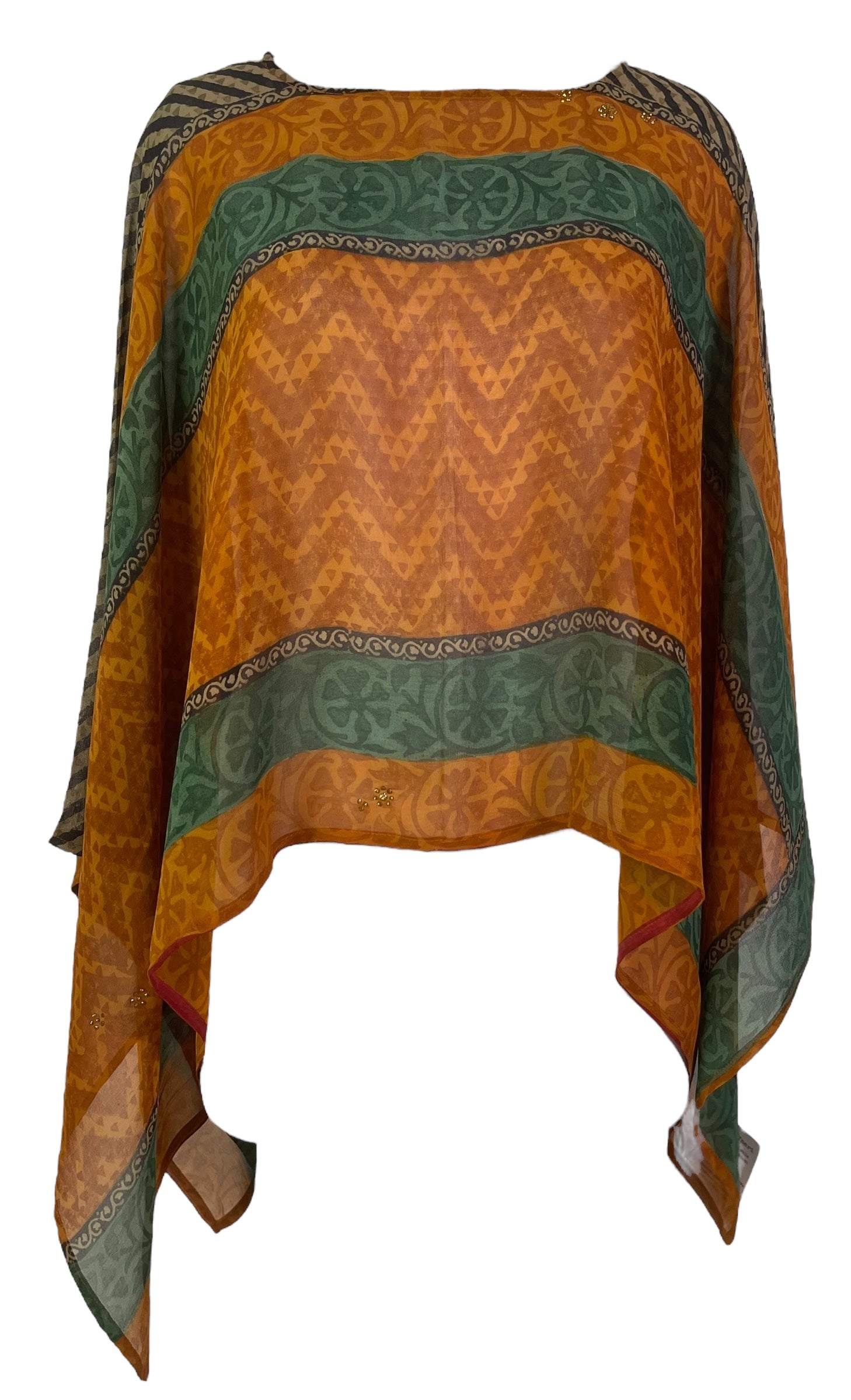 PRG7716 Sheer Avatar Pure Silk Capelet Poncho