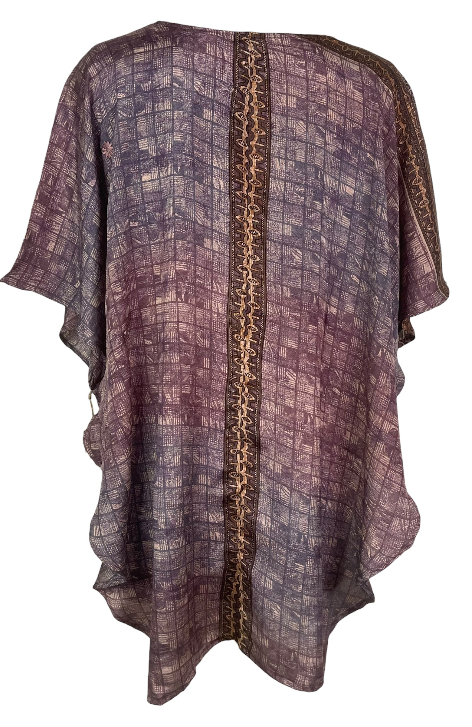 PREVIEW PRC8608 Wabi Sabi Pure Silk Waterfall Top by FEBRUARY2026 – Handmade ethical Waterfall Top from sariKNOTsari using upcycled silk. Designed in Canada for travel and slow fashion, loved from Toronto to LA to Sydney.