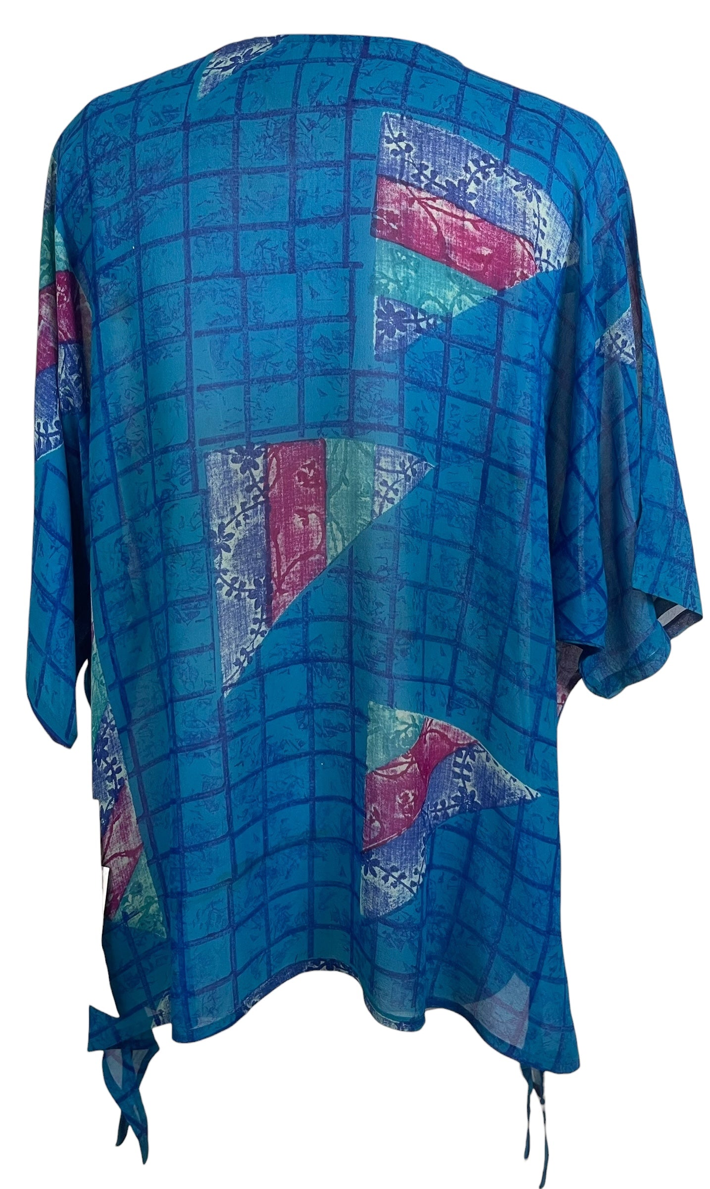 PRG8778 Sheer Wabi Sabi Pure Silk Long Tunic with Side Ties by 15 FEBRUARY 2026 – Handmade ethical Side Tie Tunic from sariKNOTsari using upcycled silk. Designed in Canada for travel and slow fashion, loved from Toronto to LA to Sydney.