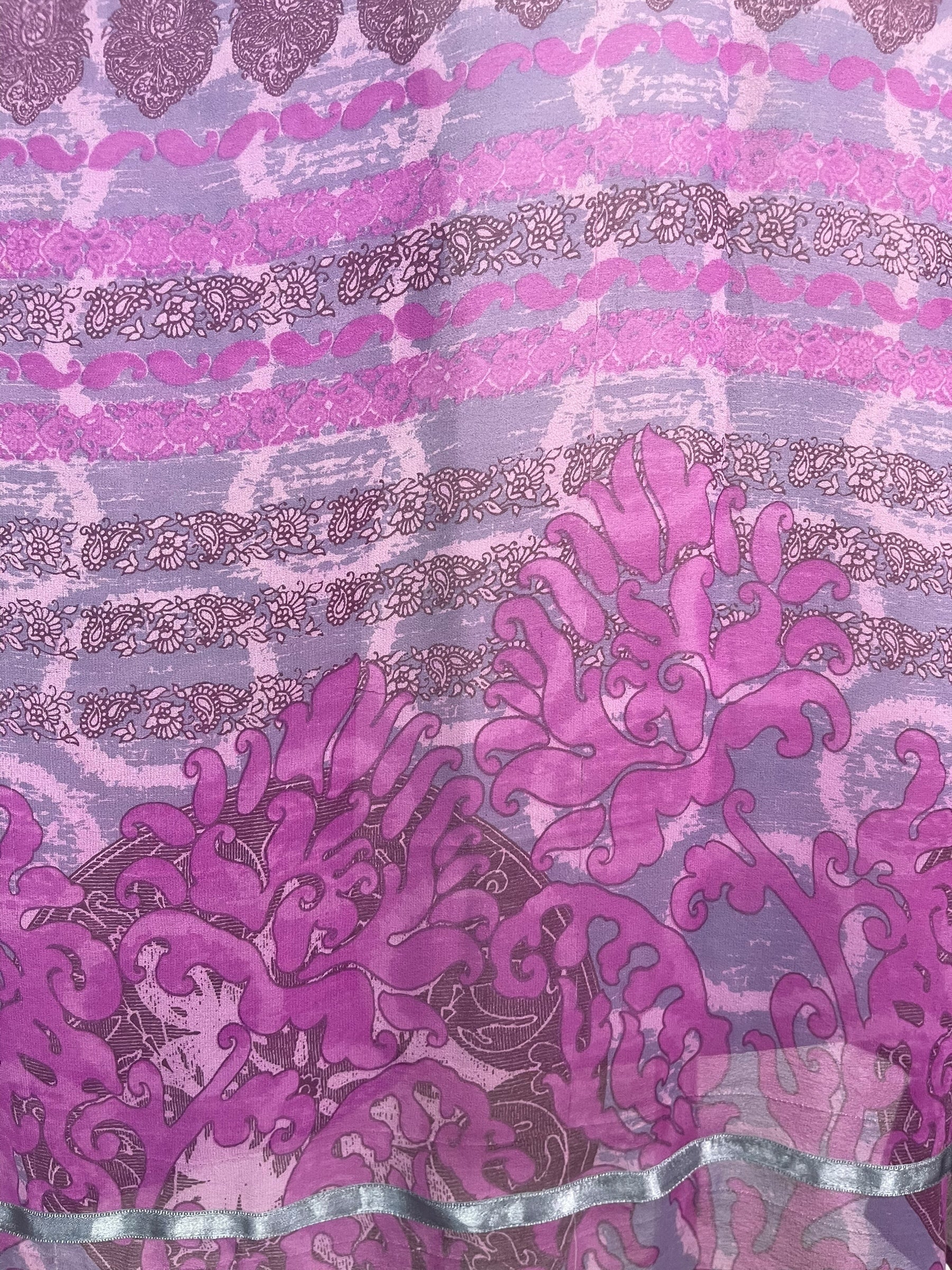 PRG8042 Sheer Wabi Sabi Pure Silk Short Kaftan Tunic With Slits