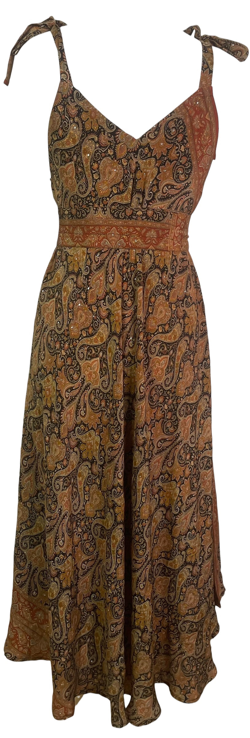 PRC8833 Avatar Pure Silk Maxi Dress with Belt