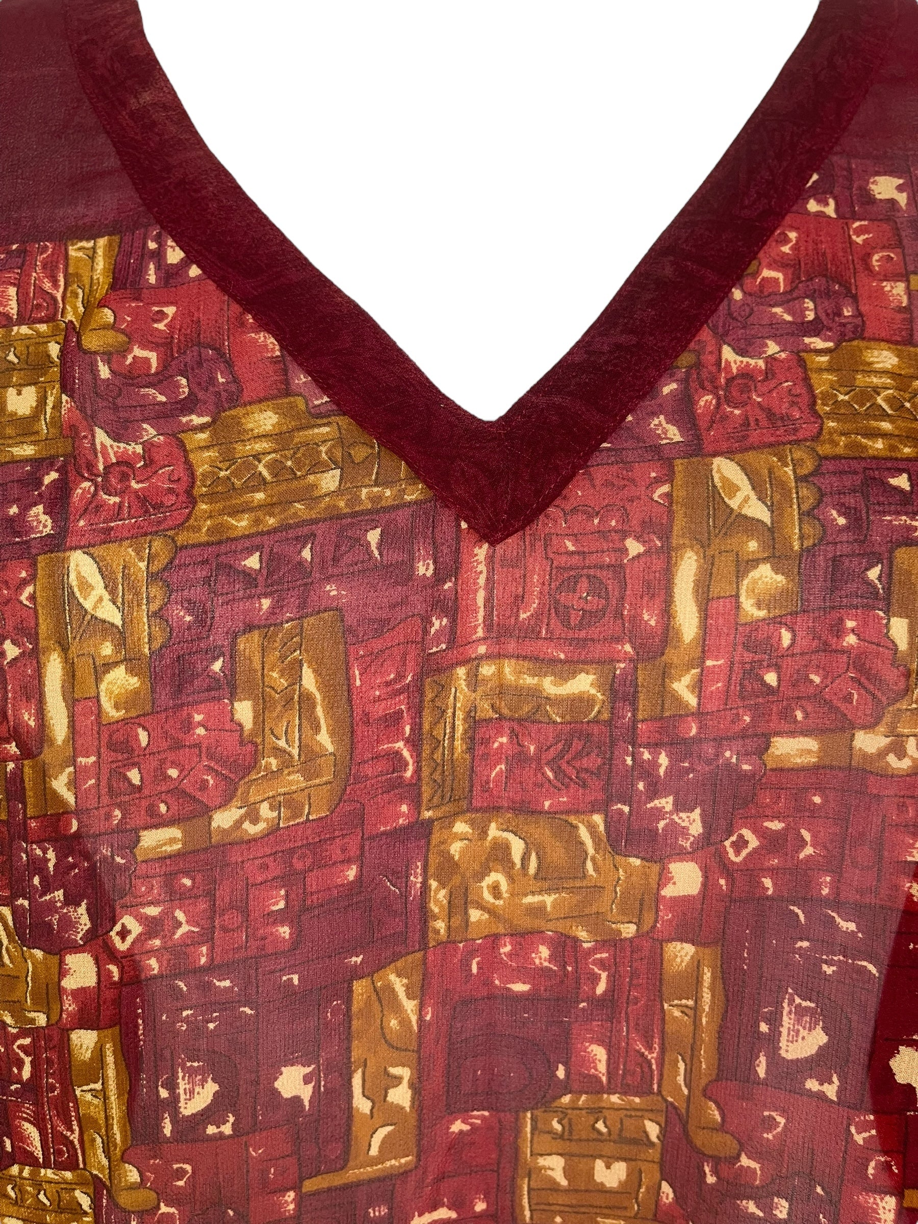 PRG7863 Sheer Avatar Pure Silk Long Tunic with Side Ties