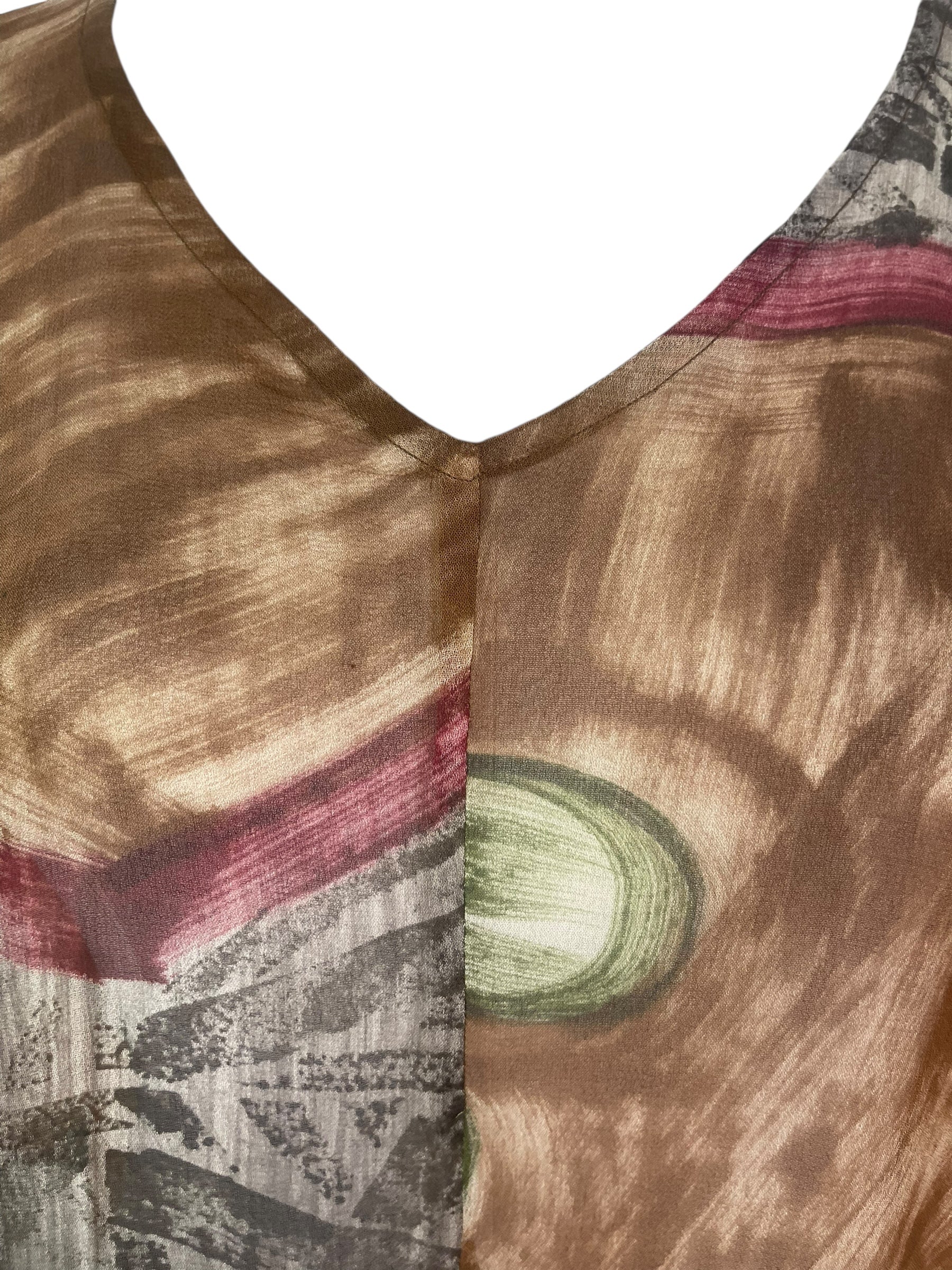 PRG8129 Sheer Avatar Pure Silk Waterfall Top