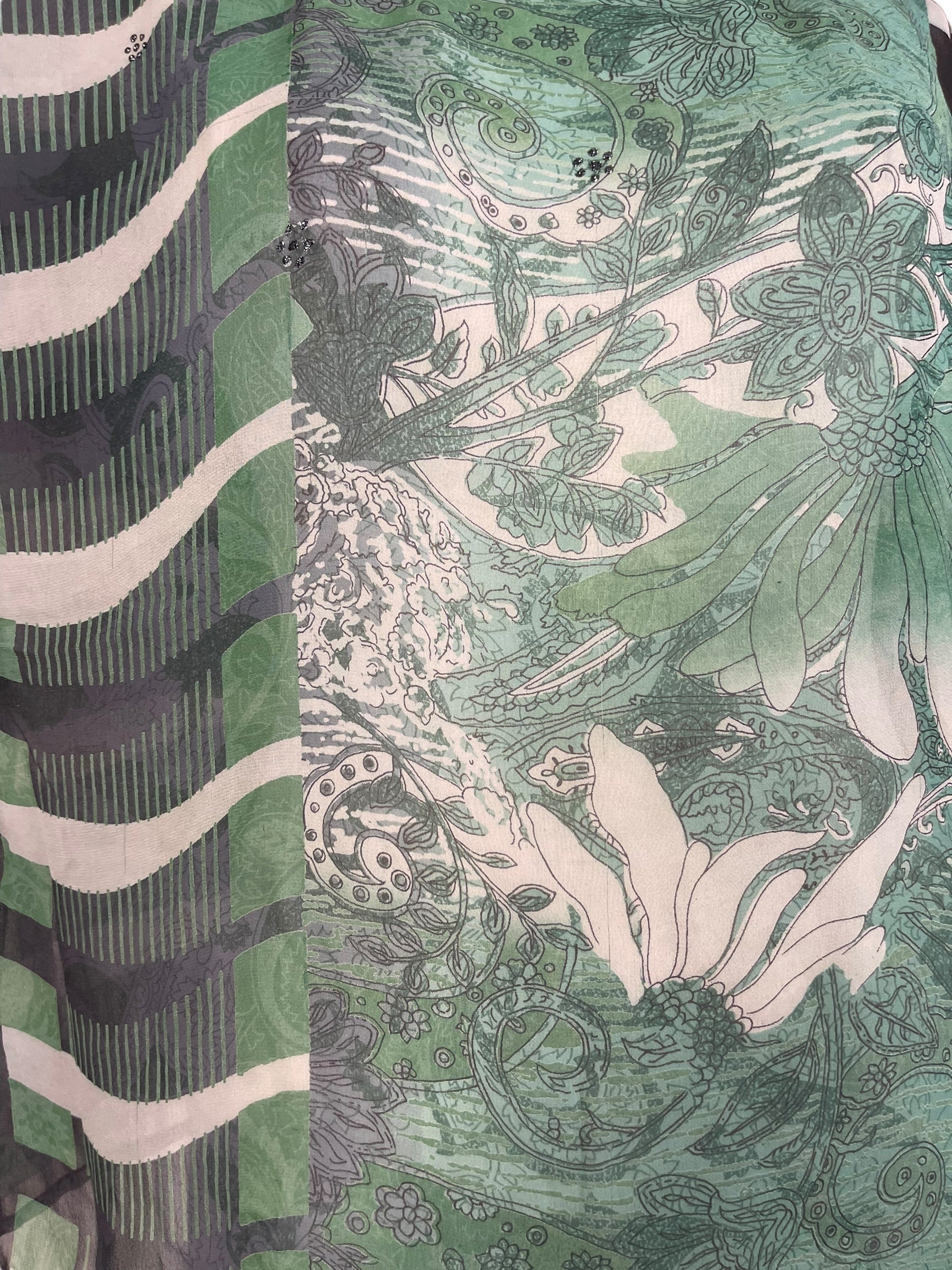 PRG8100 Sheer Avatar Pure Silk Side Slit Top