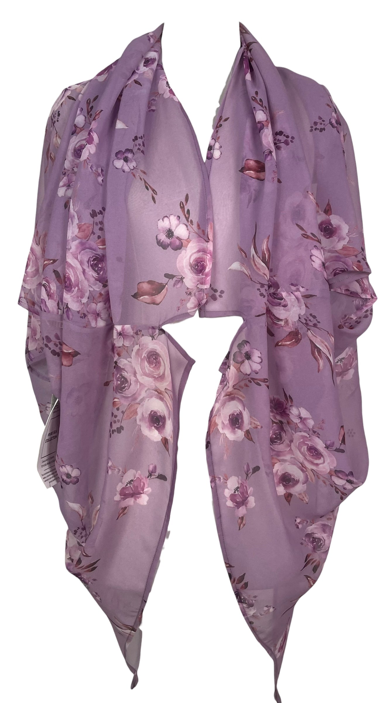 PREVIEW PRG8599 Sheer Avatar Pure Silk Cardigan by FEBRUARY2026 – Handmade ethical Cardigan from sariKNOTsari using upcycled silk. Designed in Canada for travel and slow fashion, loved from Toronto to LA to Sydney.