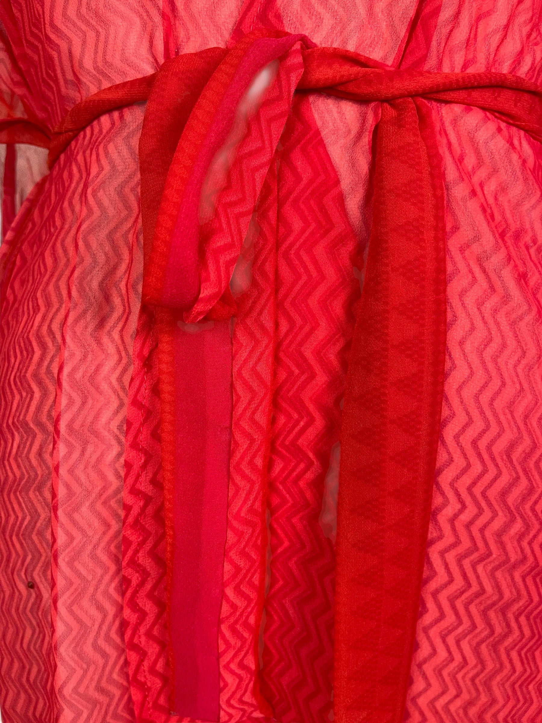 PREVIEW PRG8564 Sheer  Wabi Sabi Pure Silk Kimono Sleeved Duster with Belt by FEBRUARY2026 – Handmade ethical Long Kimono from sariKNOTsari using upcycled silk. Designed in Canada for travel and slow fashion, loved from Toronto to LA to Sydney.