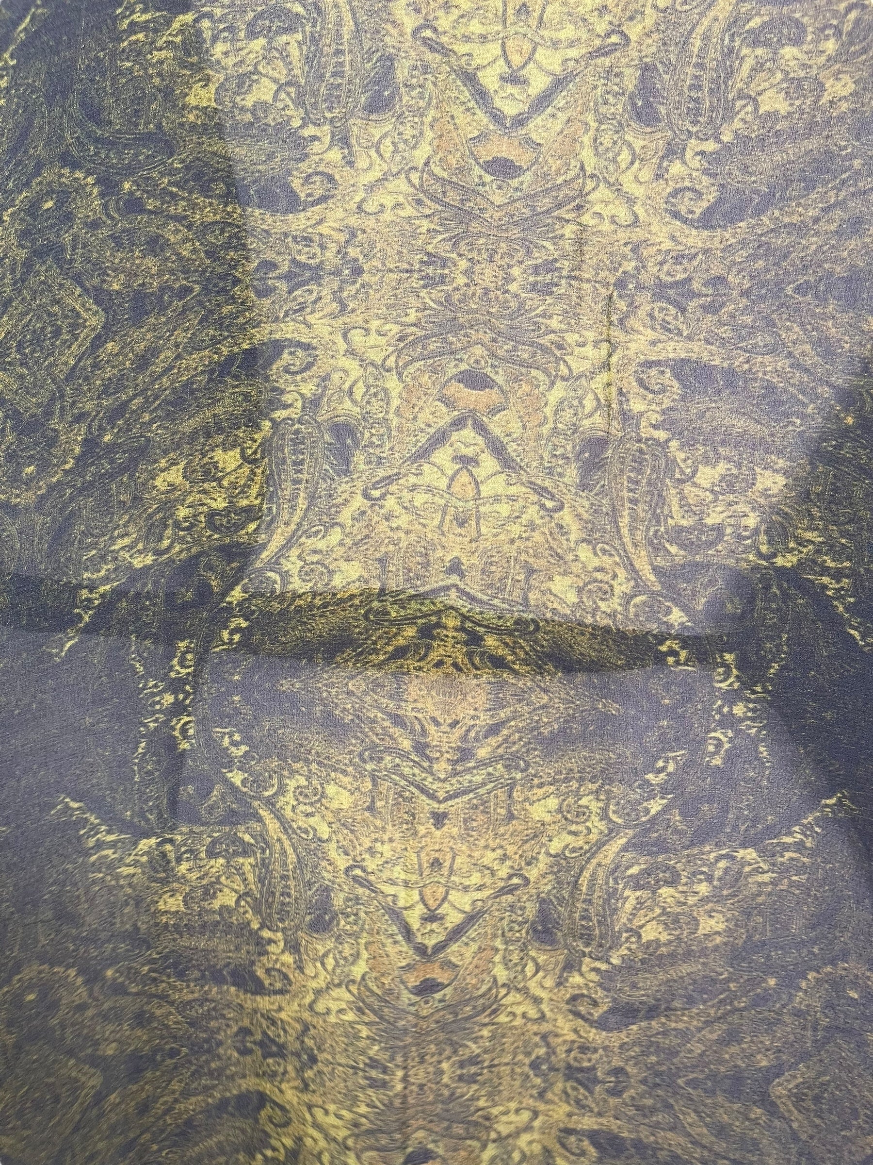 PRG7652 Sheer Avatar Long Pure Silk Kimono Sleeved Duster with Belt