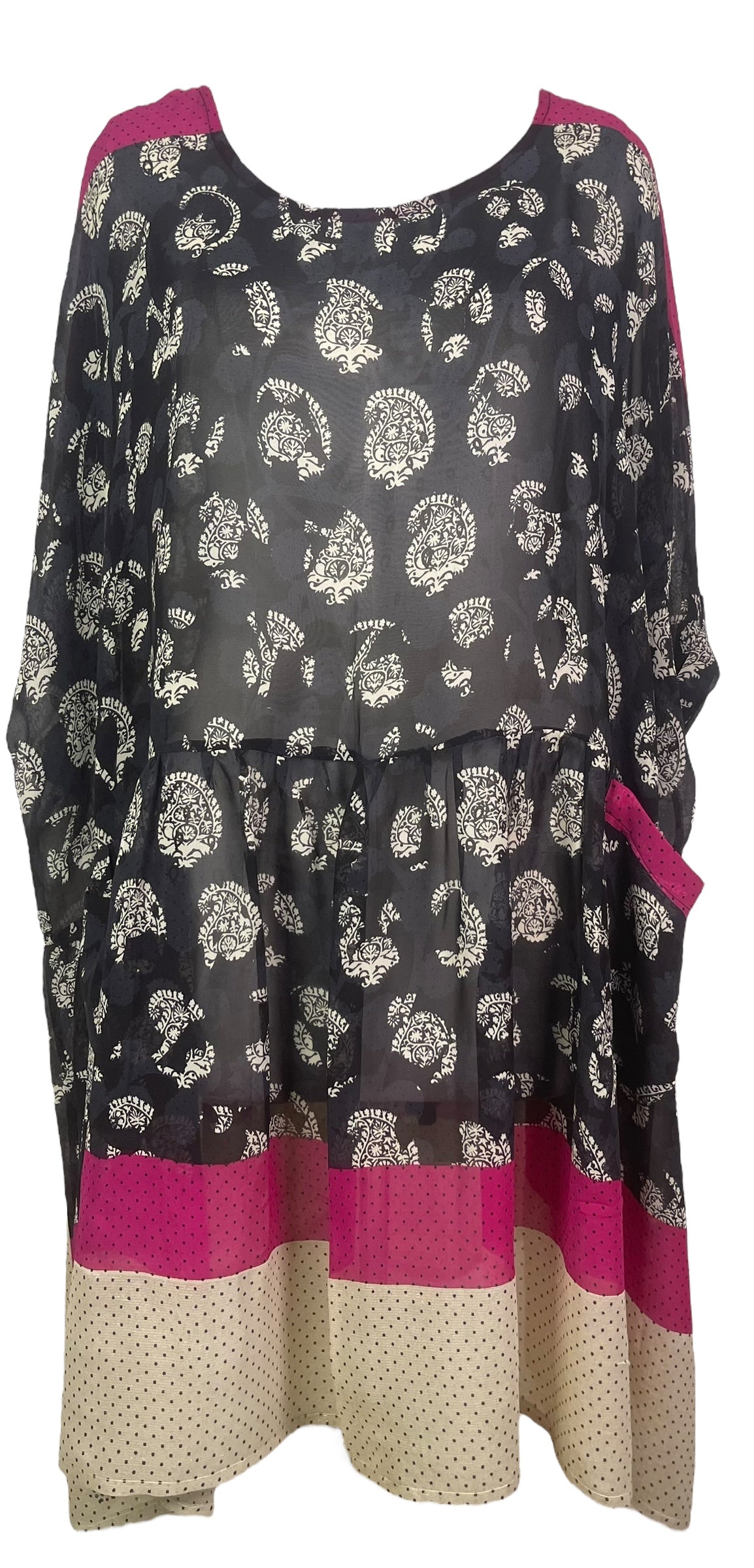 PRG8199 Sheer Wabi Sabi Pure Silk Boxy Babydoll Dress