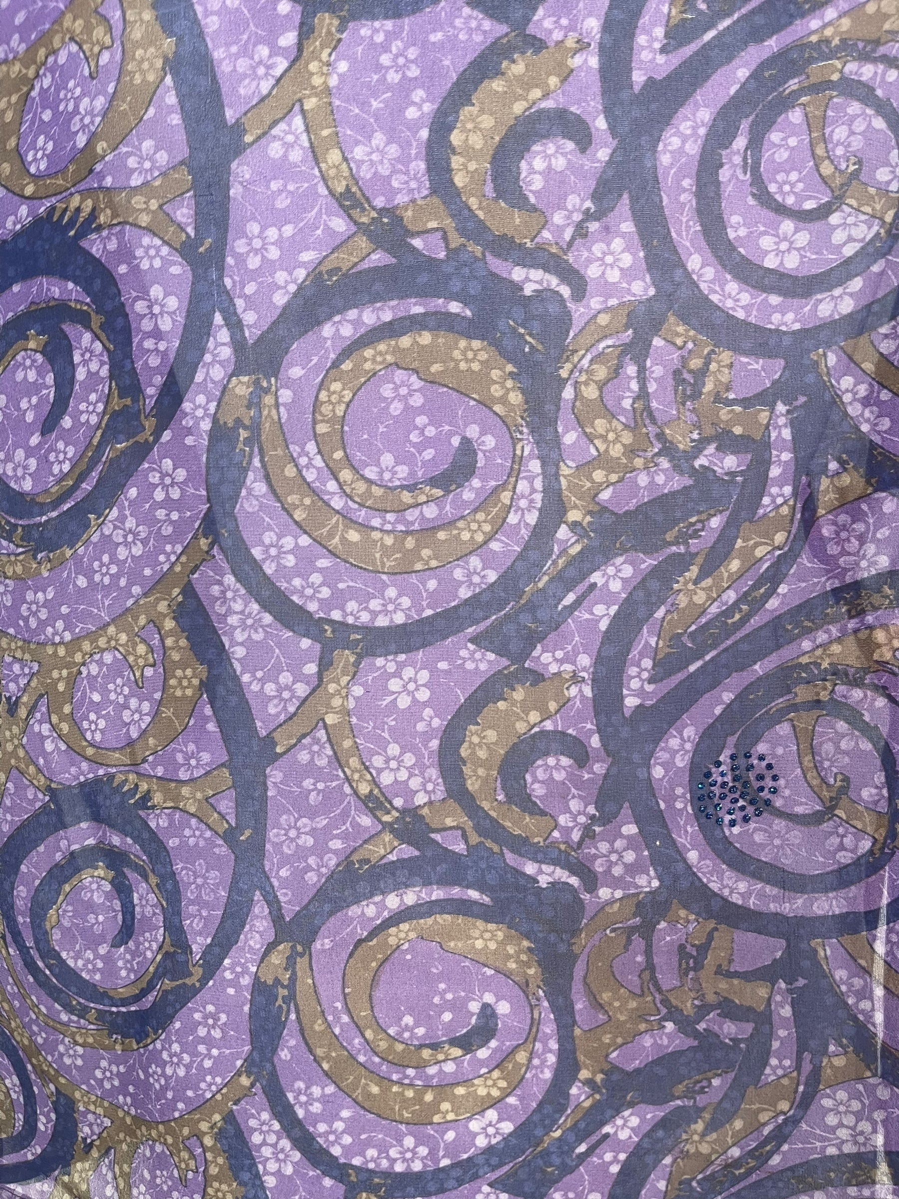 PRG8334 Sheer Avatar Pure Silk Side Slit Top