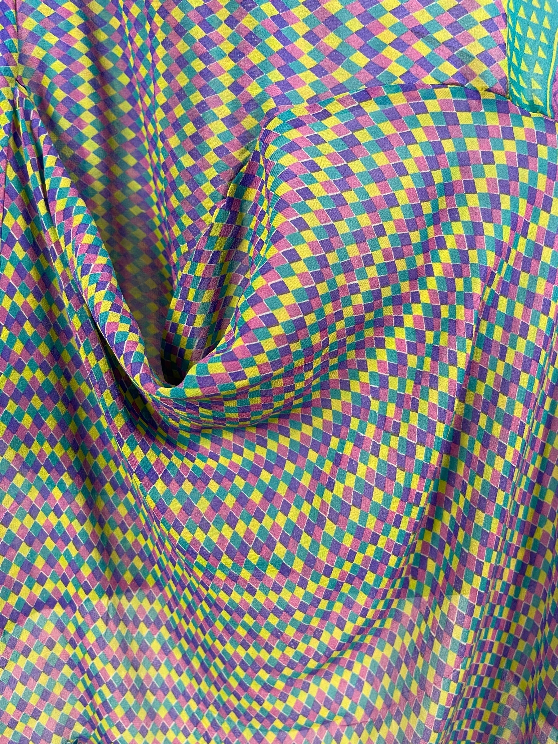 PRG6813 Sheer Avatar Pure Silk Self Pocket Tunic Dress