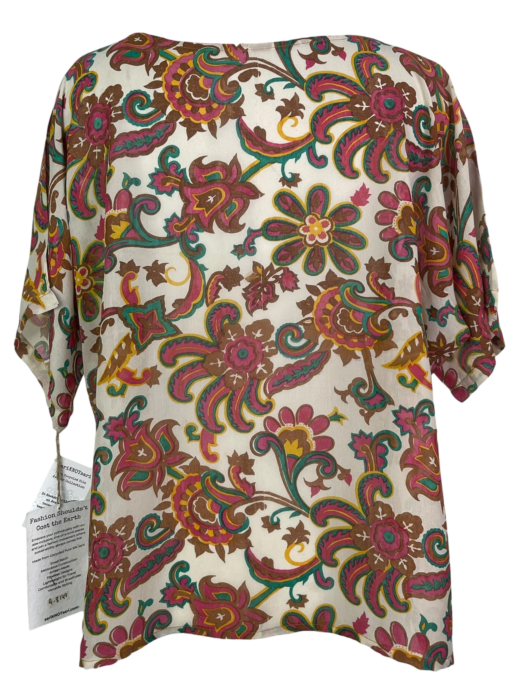 PROBLEM PRG8149 Sheer Avatar Pure Silk Side Slit Top