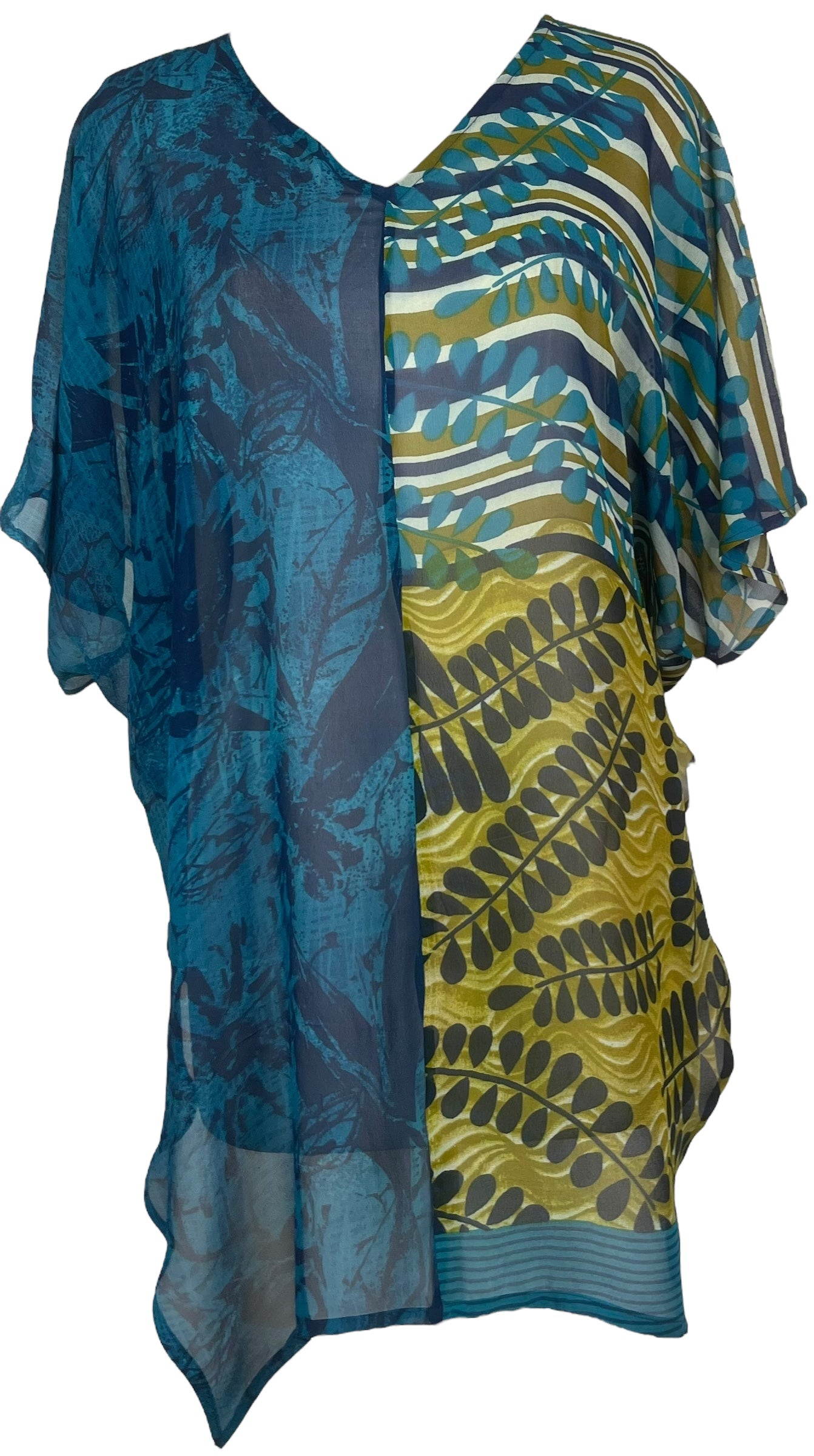 PRG8124 Sheer Avatar Pure Silk Waterfall Top