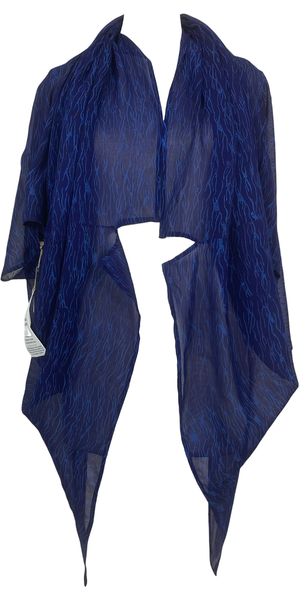 PREVIEW PRG8602 Sheer Avatar Pure Silk Cardigan by FEBRUARY2026 – Handmade ethical Cardigan from sariKNOTsari using upcycled silk. Designed in Canada for travel and slow fashion, loved from Toronto to LA to Sydney.