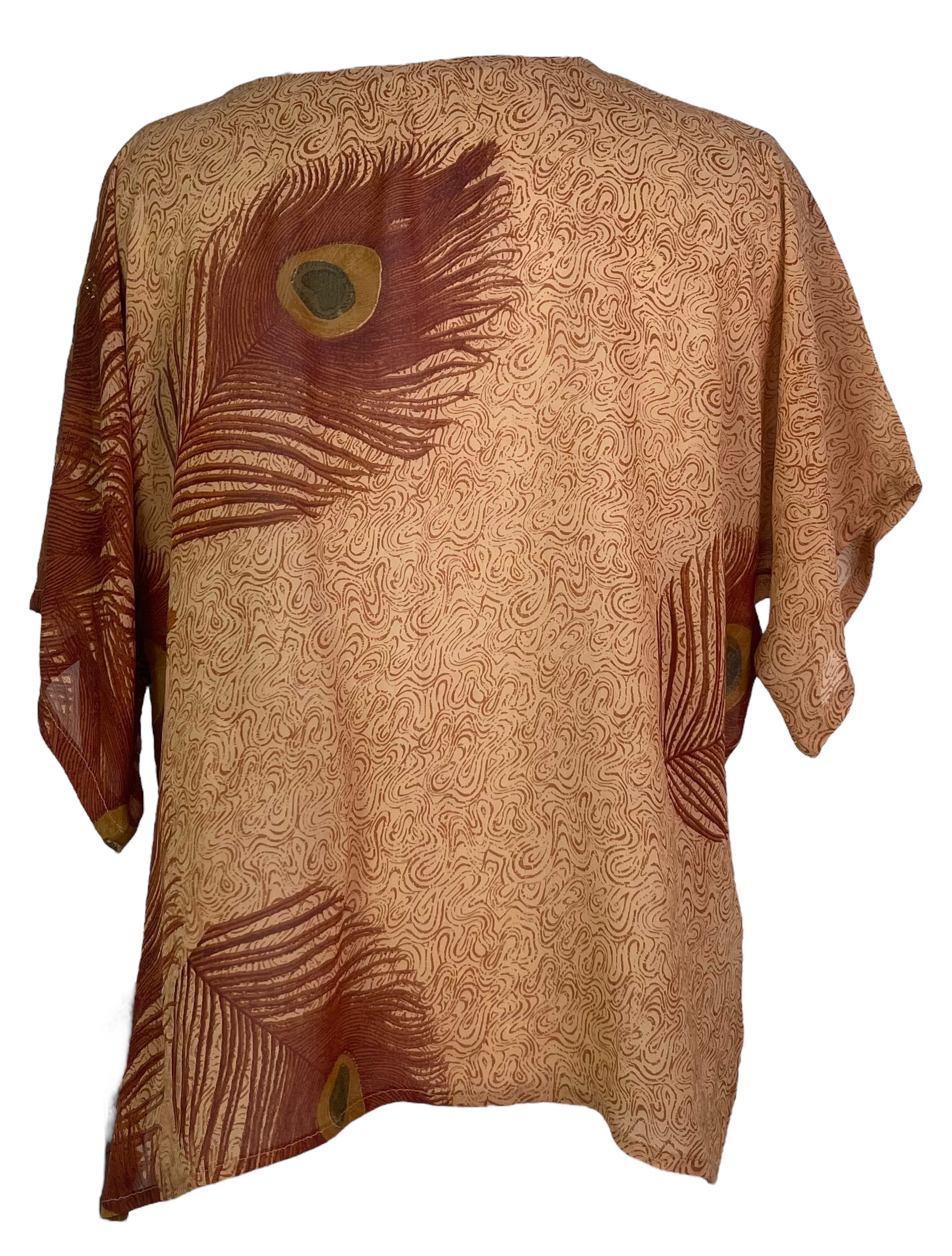 PRG7873 Sheer Avatar Pure Silk Side Slit Top