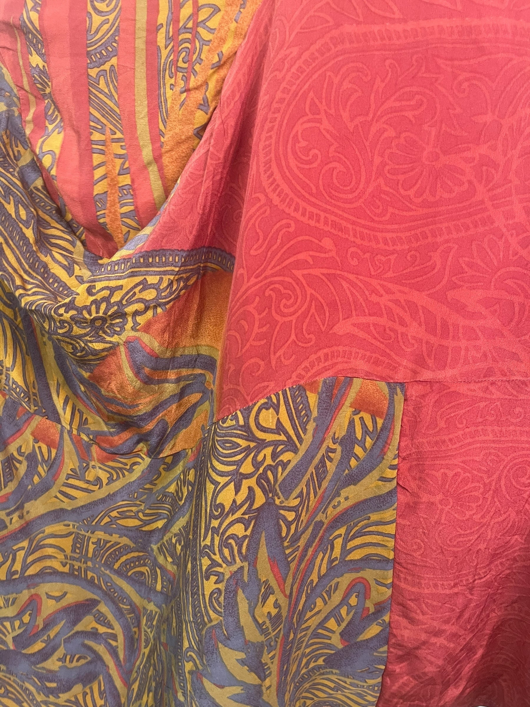 PREVIEW PRC8449 Avatar Pure Silk Sculptural Long Tunic Dress by FEBRUARY2026 – Handmade ethical Sculptural Dress from sariKNOTsari using upcycled silk. Designed in Canada for travel and slow fashion, loved from Toronto to LA to Sydney.