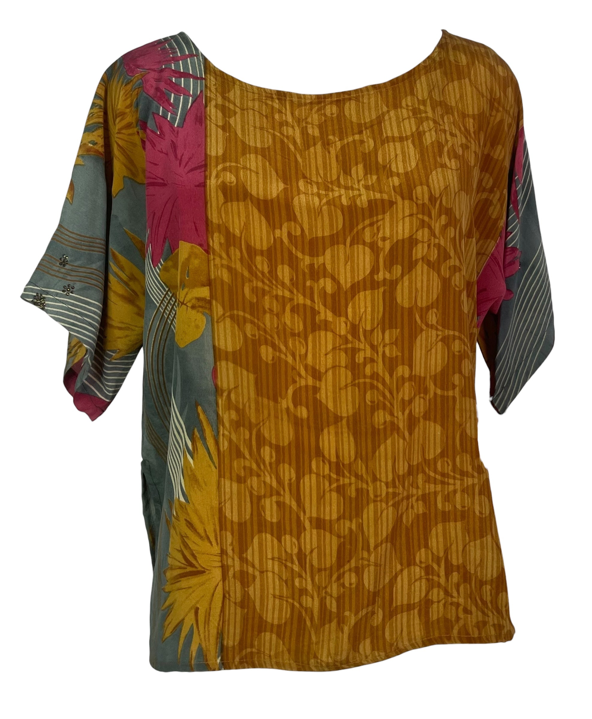 PRC7302 Avatar Pure Silk Side Slit Top