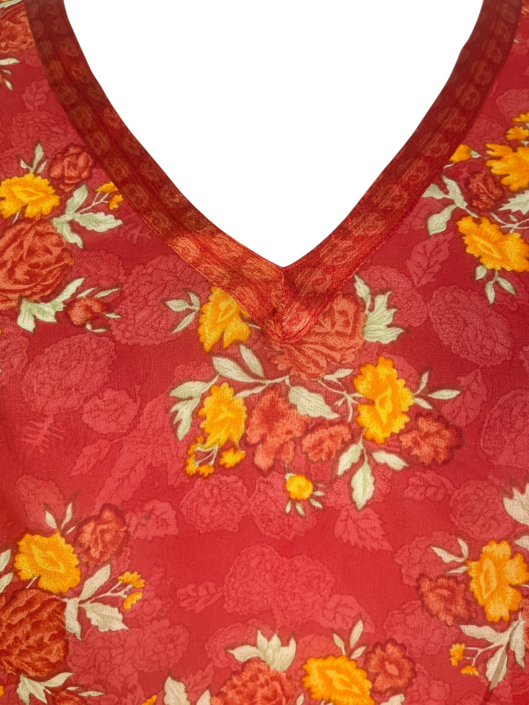 PRG8202 Sheer Avatar Pure Silk Long Tunic with Side Ties