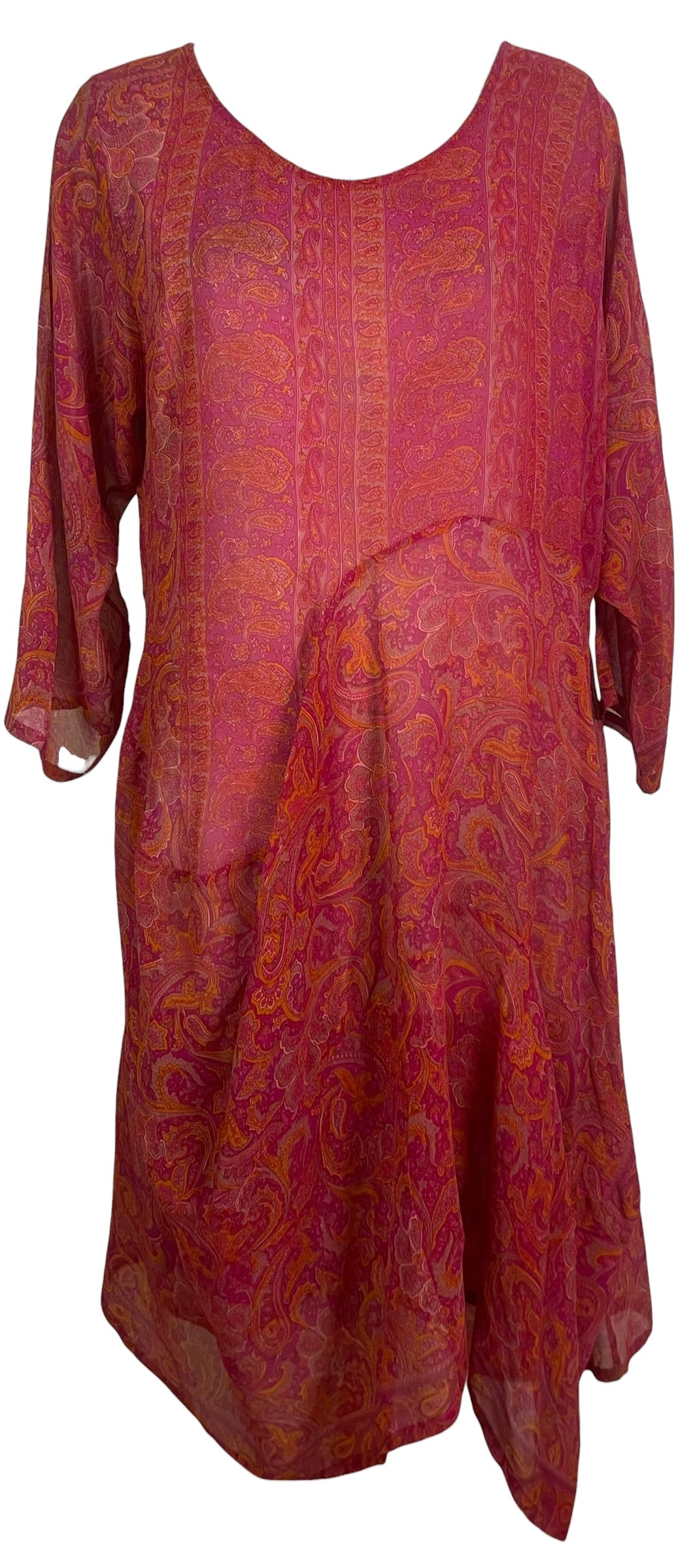 PRG8911 Sheer Avatar Pure Silk Sculptural Long Tunic Dress by 15 FEBRUARY 2026 – Handmade ethical Sculptural Dress from sariKNOTsari using upcycled silk. Designed in Canada for travel and slow fashion, loved from Toronto to LA to Sydney.