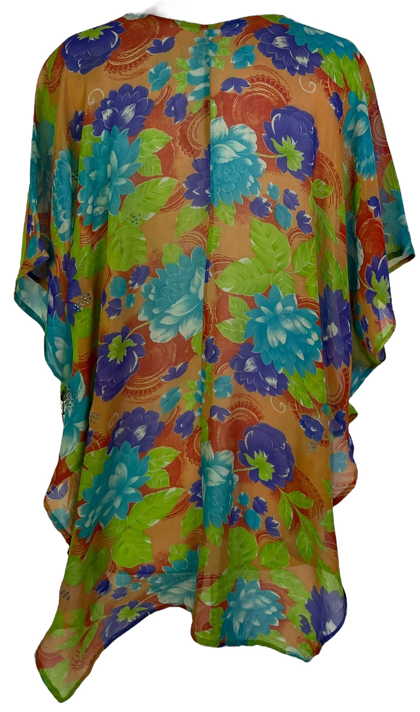 PRG7105 Sheer Avatar Pure Silk Waterfall Top