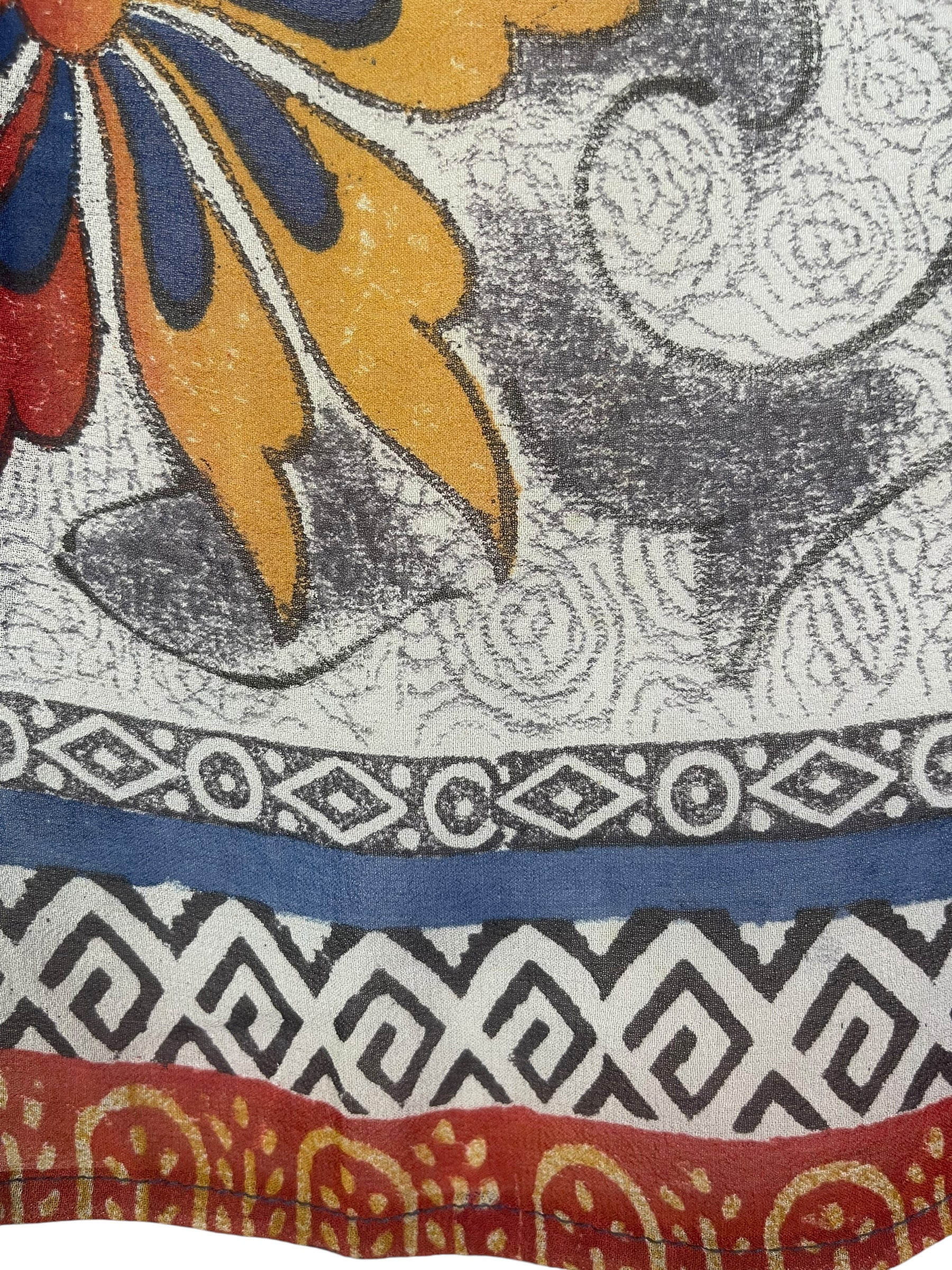 PRG7576 Sheer Avatar Pure Silk Kimono-Sleeved Top