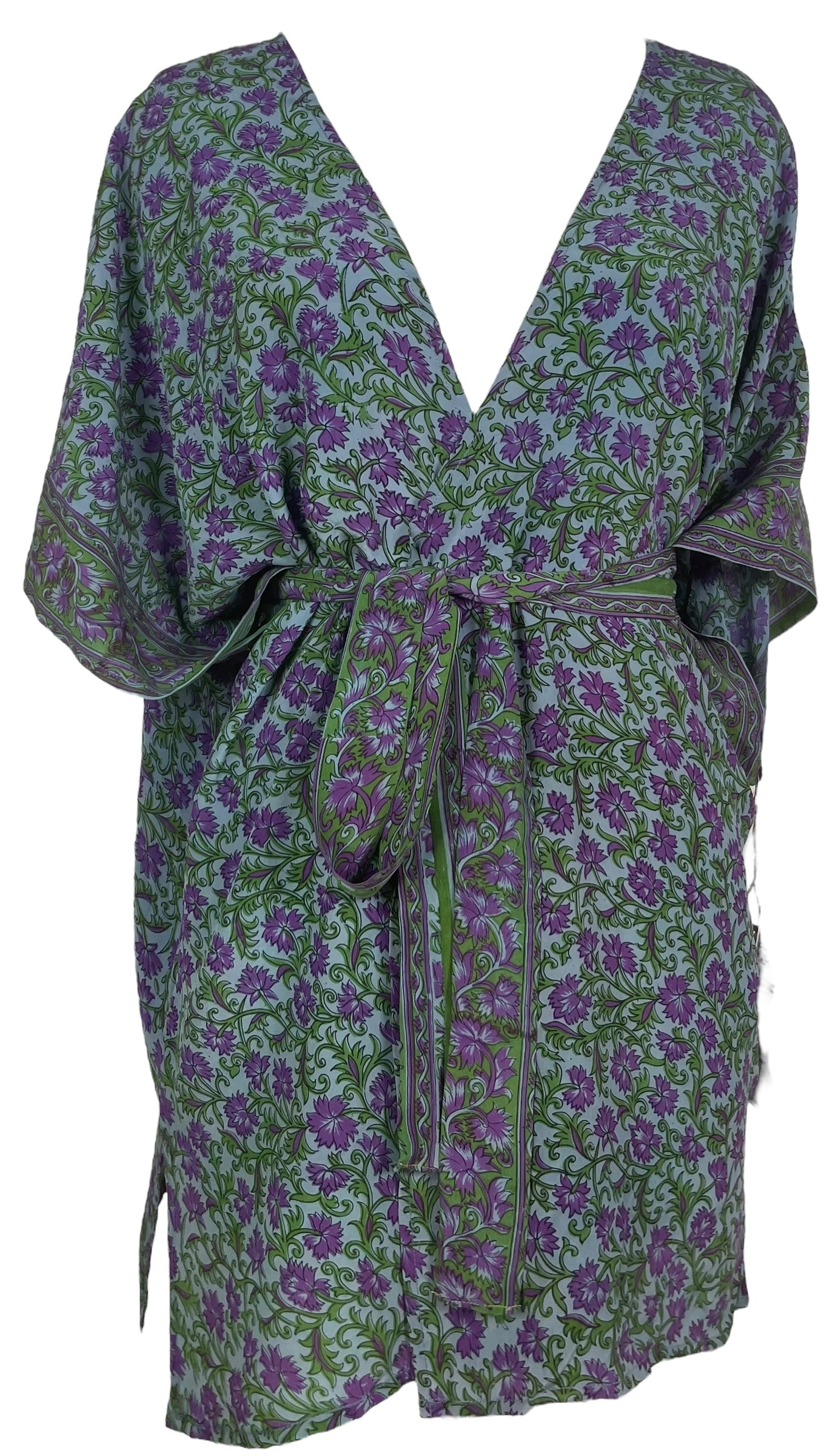 PRC7853 Avatar Pure Silk Kimono-Sleeved Jacket with Belt