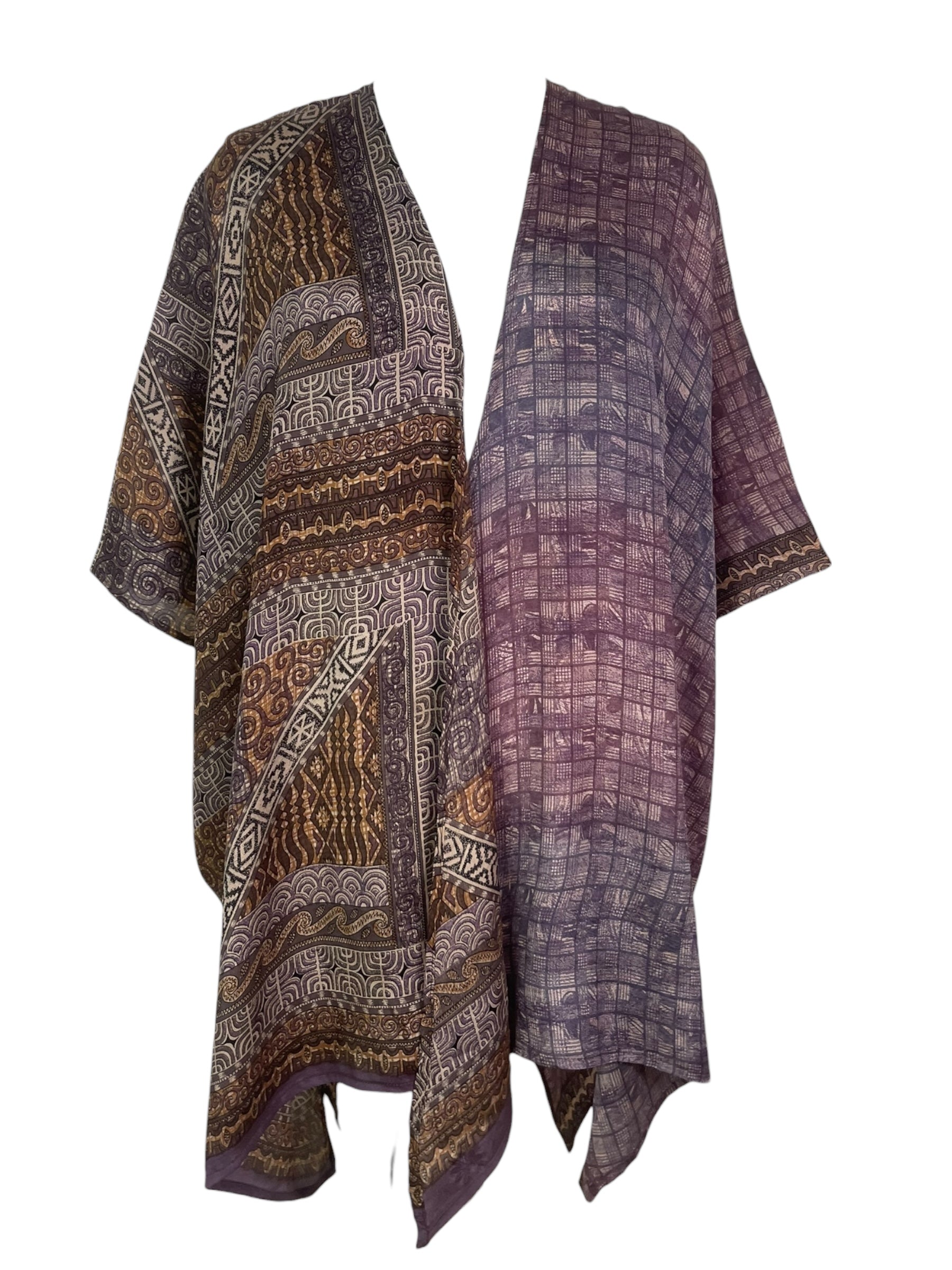 PREVIEW PRC8608 Wabi Sabi Pure Silk Cardigan by FEBRUARY2026 – Handmade ethical Cardigan from sariKNOTsari using upcycled silk. Designed in Canada for travel and slow fashion, loved from Toronto to LA to Sydney.