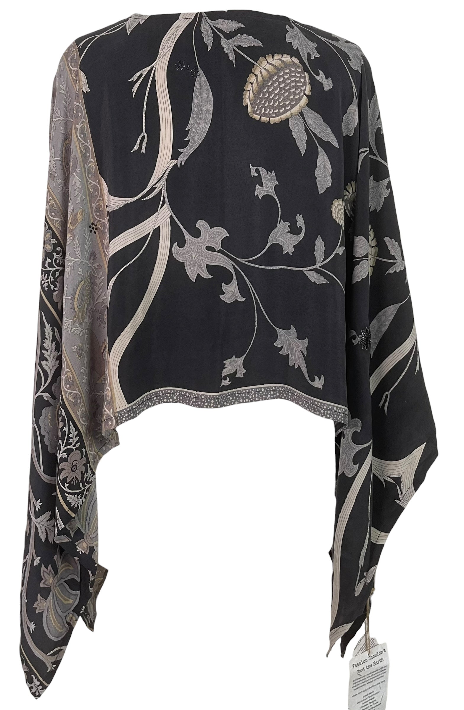 PREVIEW PRC8684 Avatar Pure Silk Capelet Poncho by MARCH2026 – Handmade ethical Poncho from sariKNOTsari using upcycled silk. Designed in Canada for travel and slow fashion, loved from Toronto to LA to Sydney.