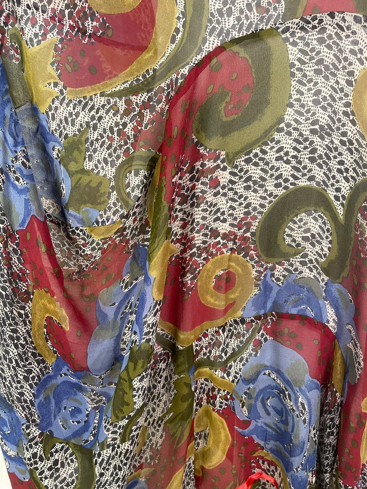 PRG7830 Sheer Wabi Sabi Sculptural Pure Silk Long Tunic Dress