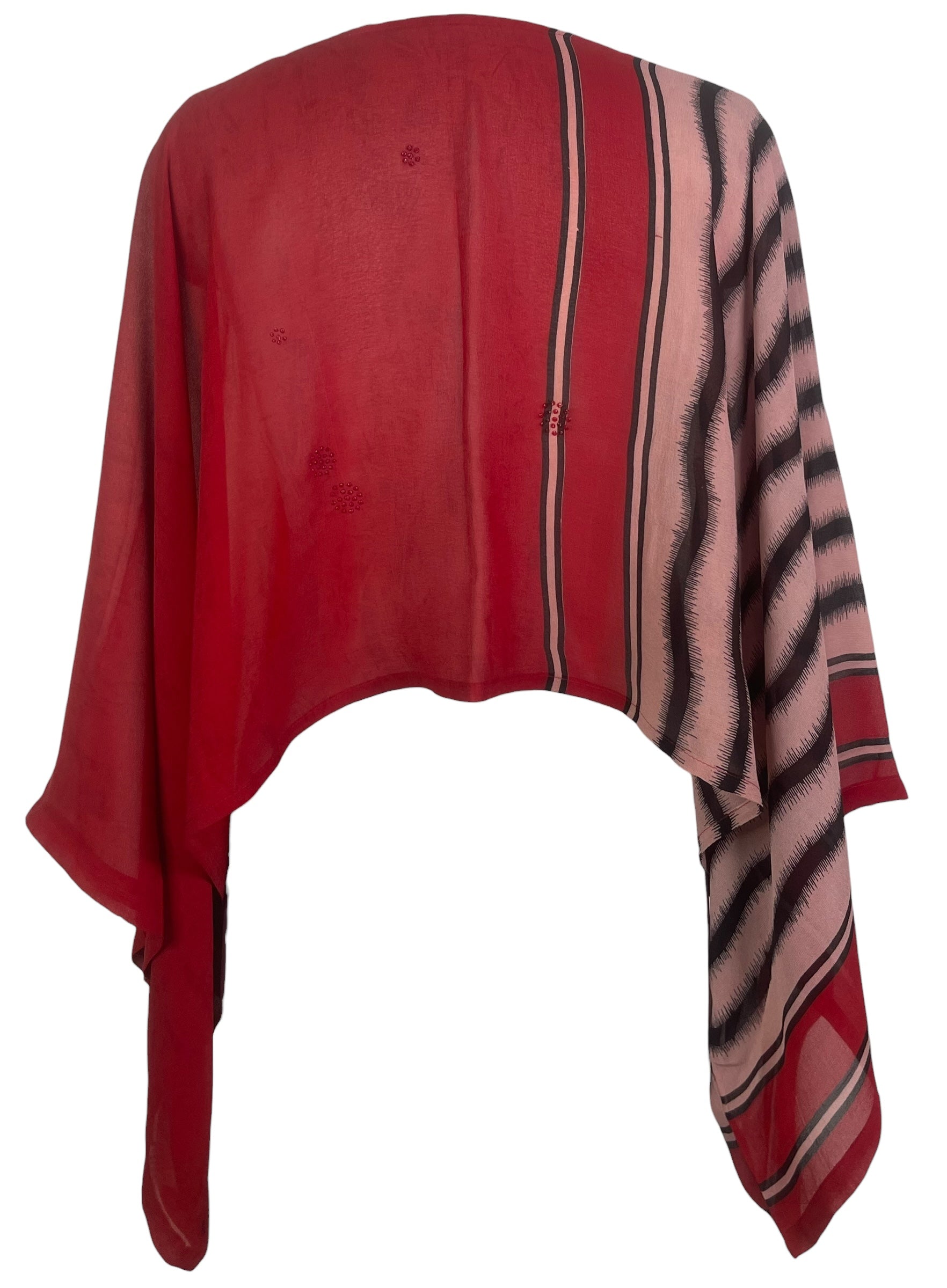 PREVIEW PRG8519 Sheer Avatar Pure Silk Kimono-Sleeved Top by FEBRUARY2026 – Handmade ethical Kimono Top from sariKNOTsari using upcycled silk. Designed in Canada for travel and slow fashion, loved from Toronto to LA to Sydney.