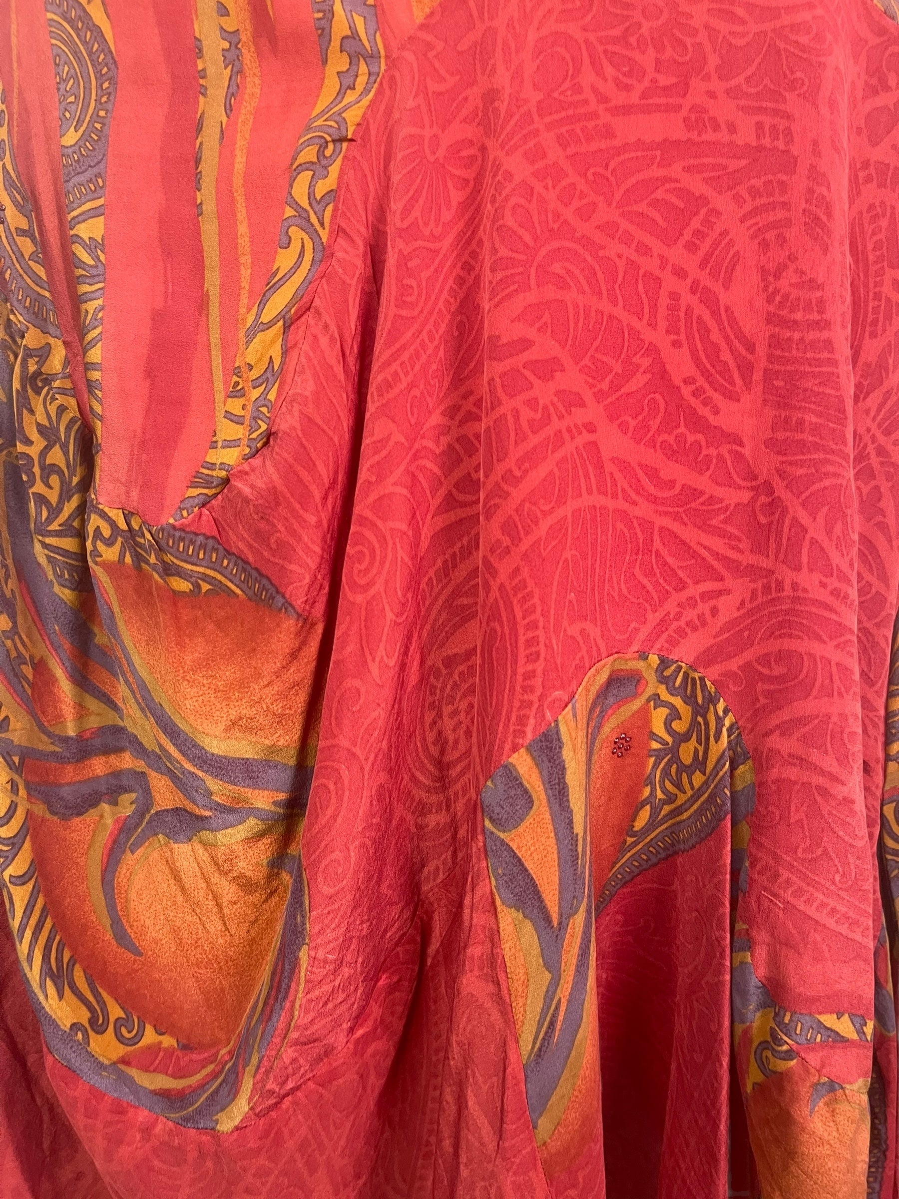 PREVIEW PRC8449 Avatar Pure Silk Sculptural Long Tunic Dress by FEBRUARY2026 – Handmade ethical Sculptural Dress from sariKNOTsari using upcycled silk. Designed in Canada for travel and slow fashion, loved from Toronto to LA to Sydney.