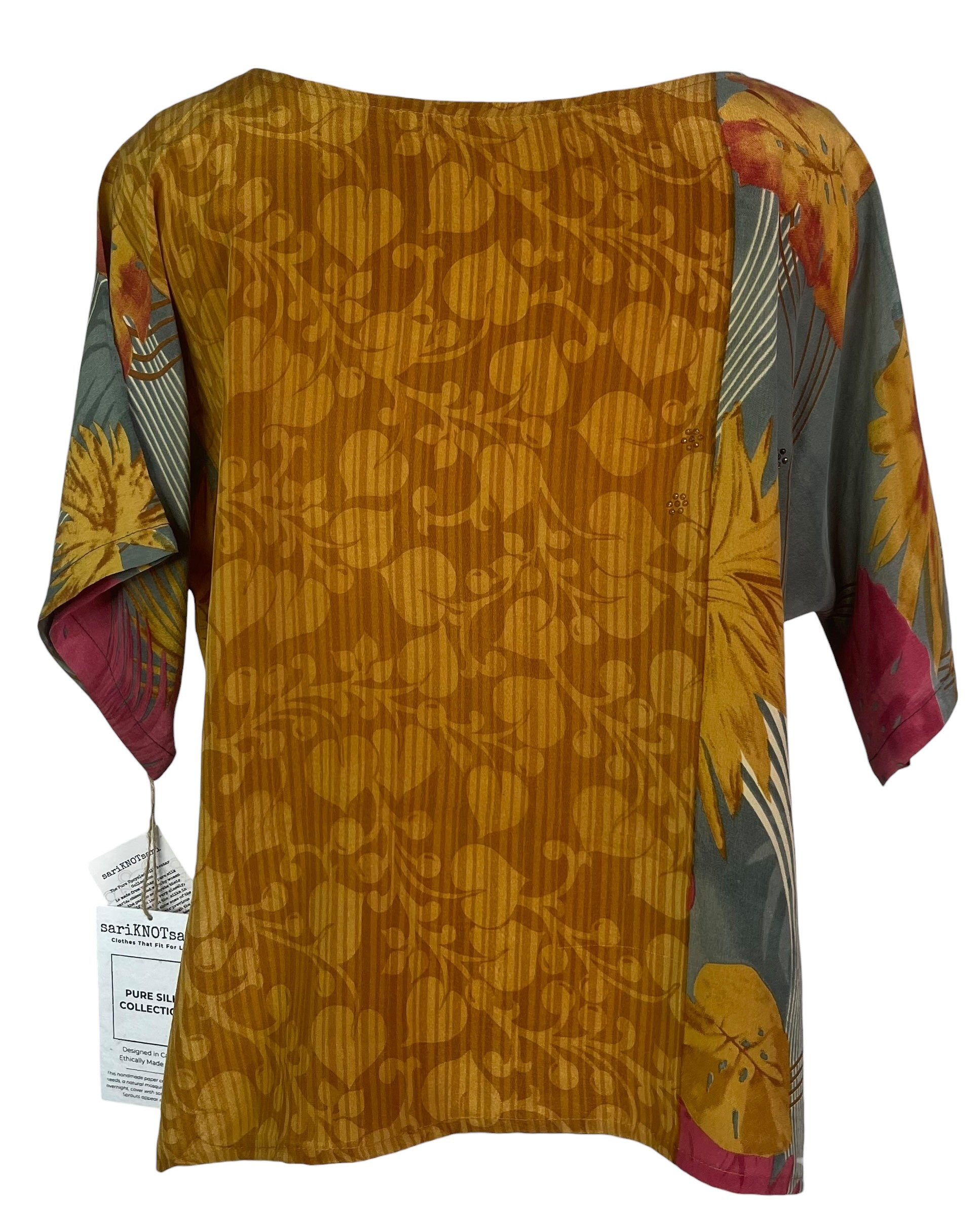 PRC7302 Avatar Pure Silk Side Slit Top