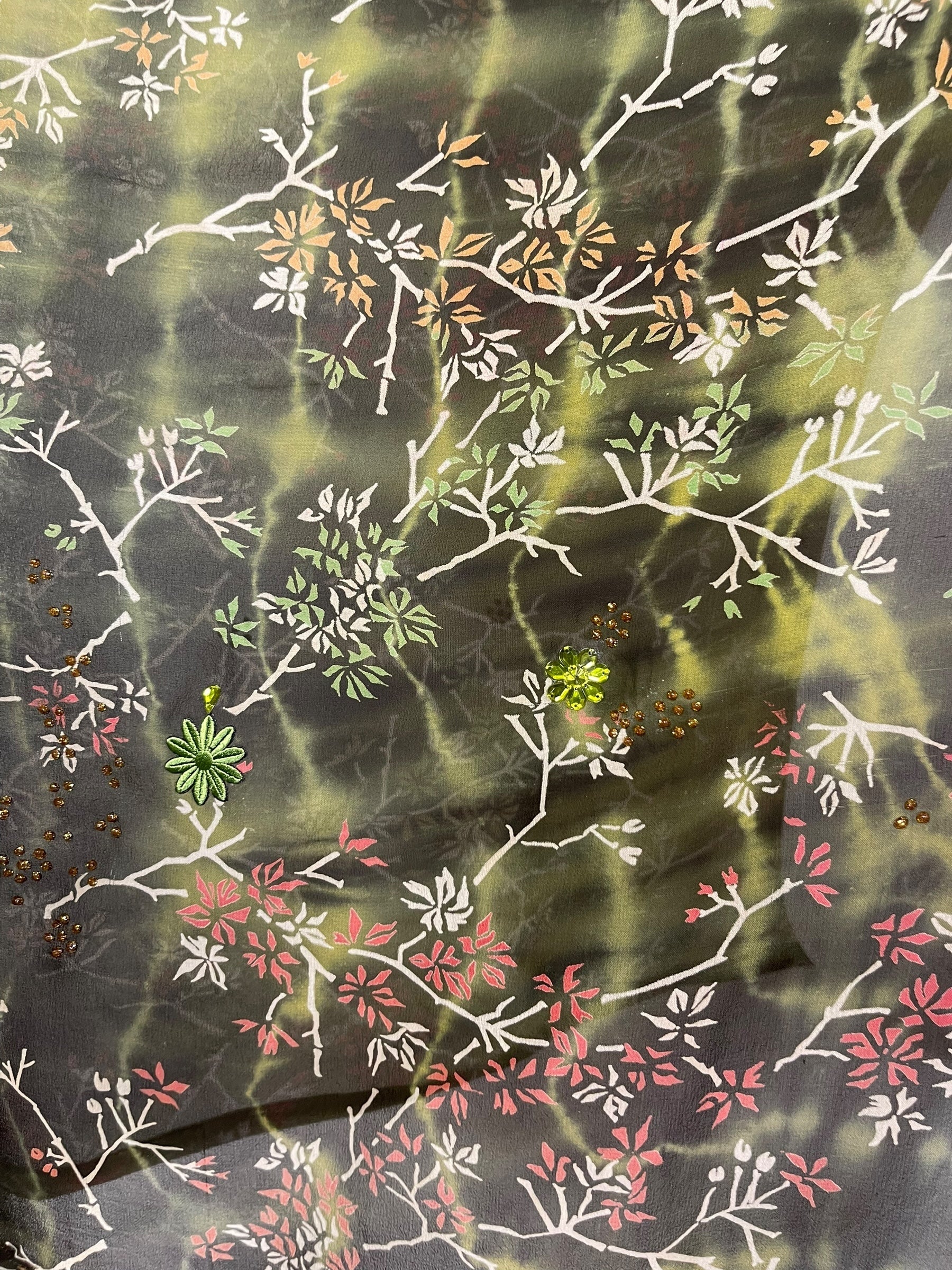 PRG7481 Sheer Avatar Pure Silk Short Kaftan Tunic without Slits