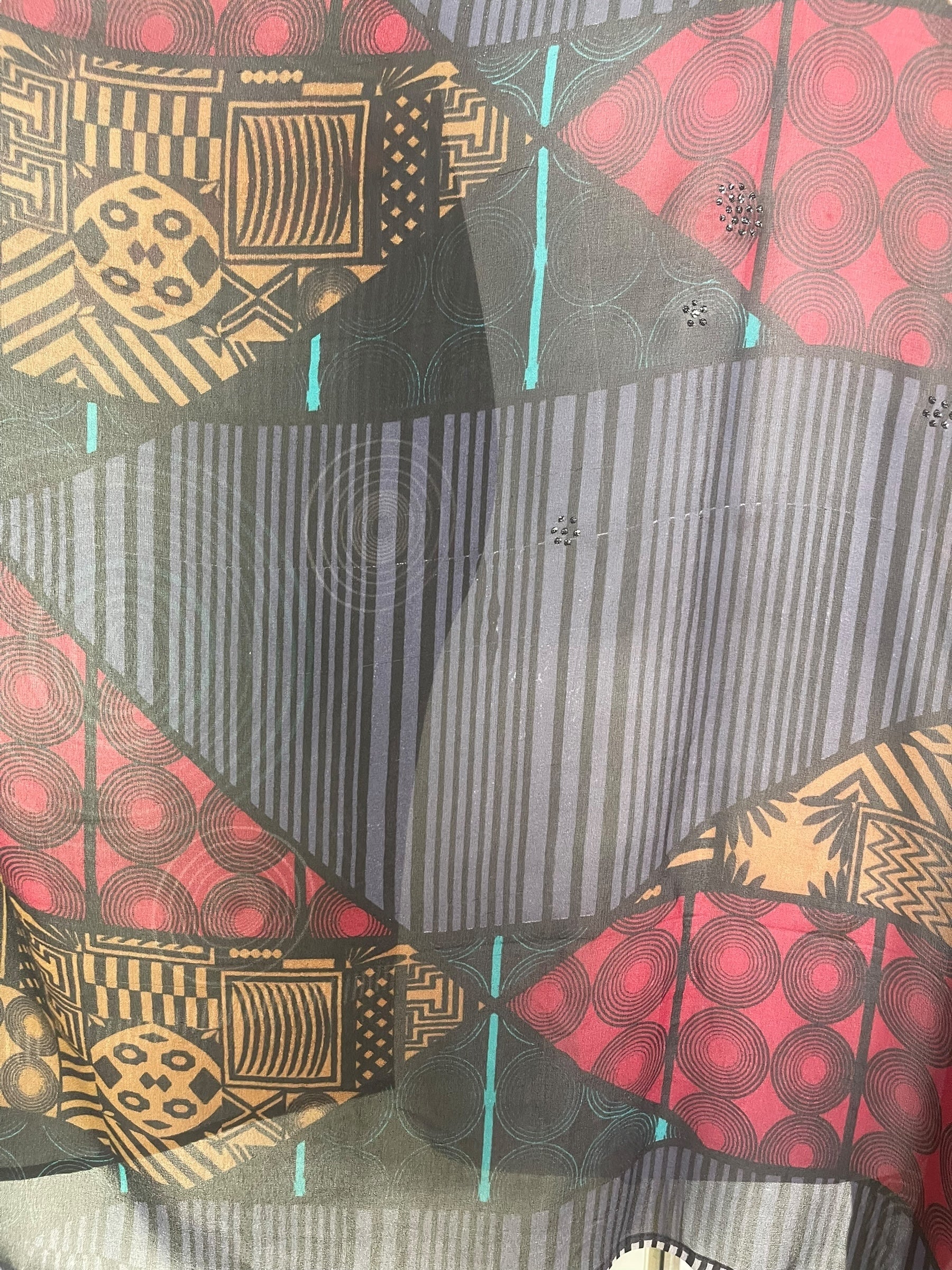 PRG7859 Sheer Avatar Pure Silk Short Kaftan Tunic with Slits