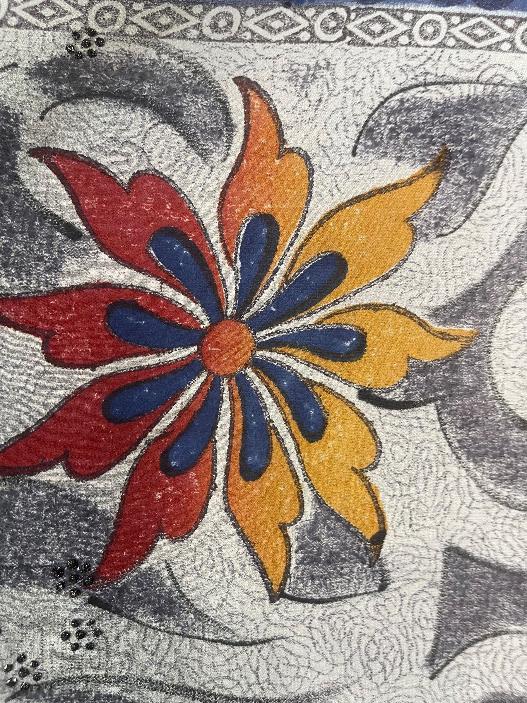 PRG7576 Sheer Avatar Pure Silk Kimono-Sleeved Top