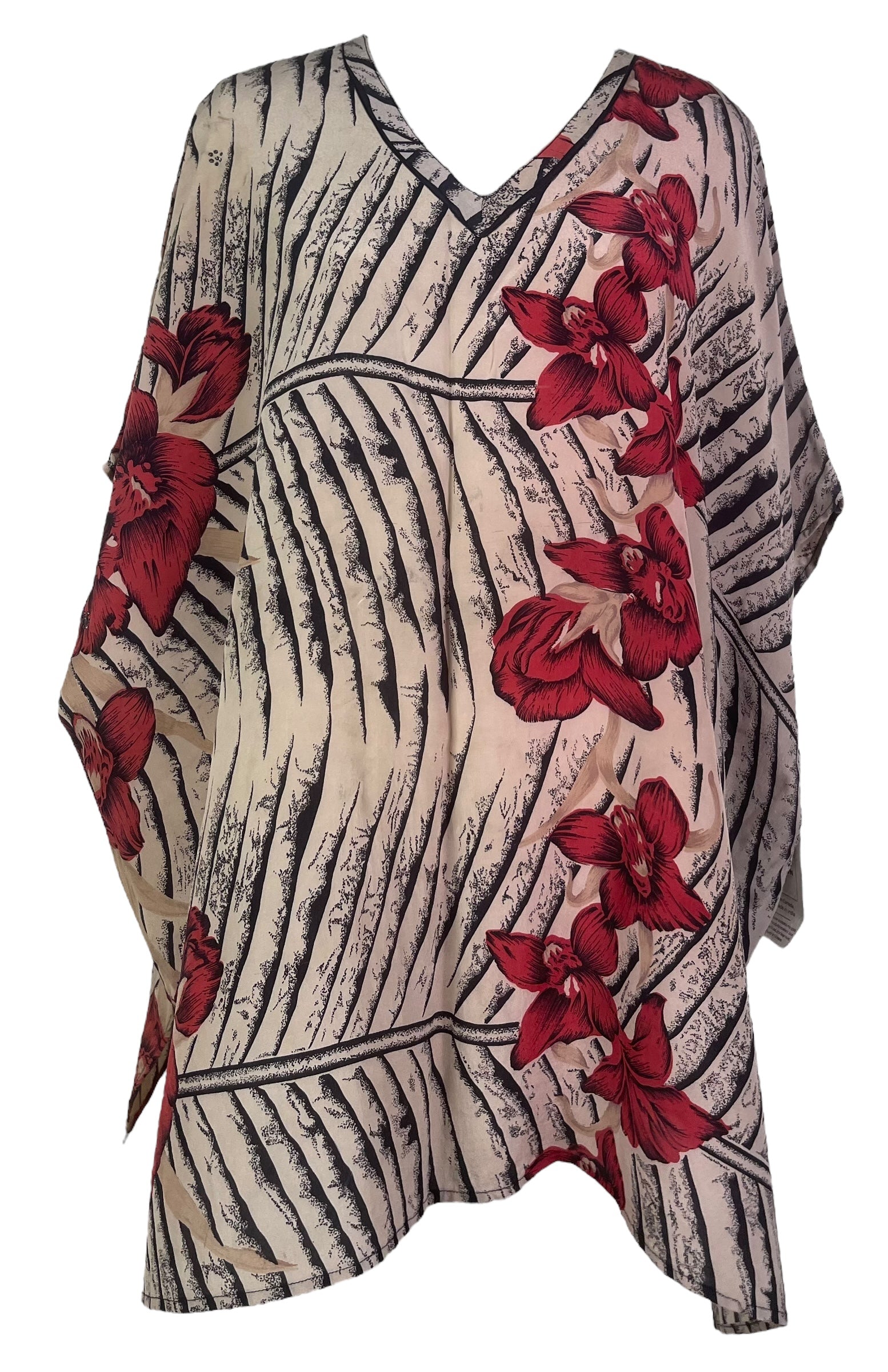 PRC7505 Wabi Sabi Pure Silk Short Kaftan Tunic With Slits
